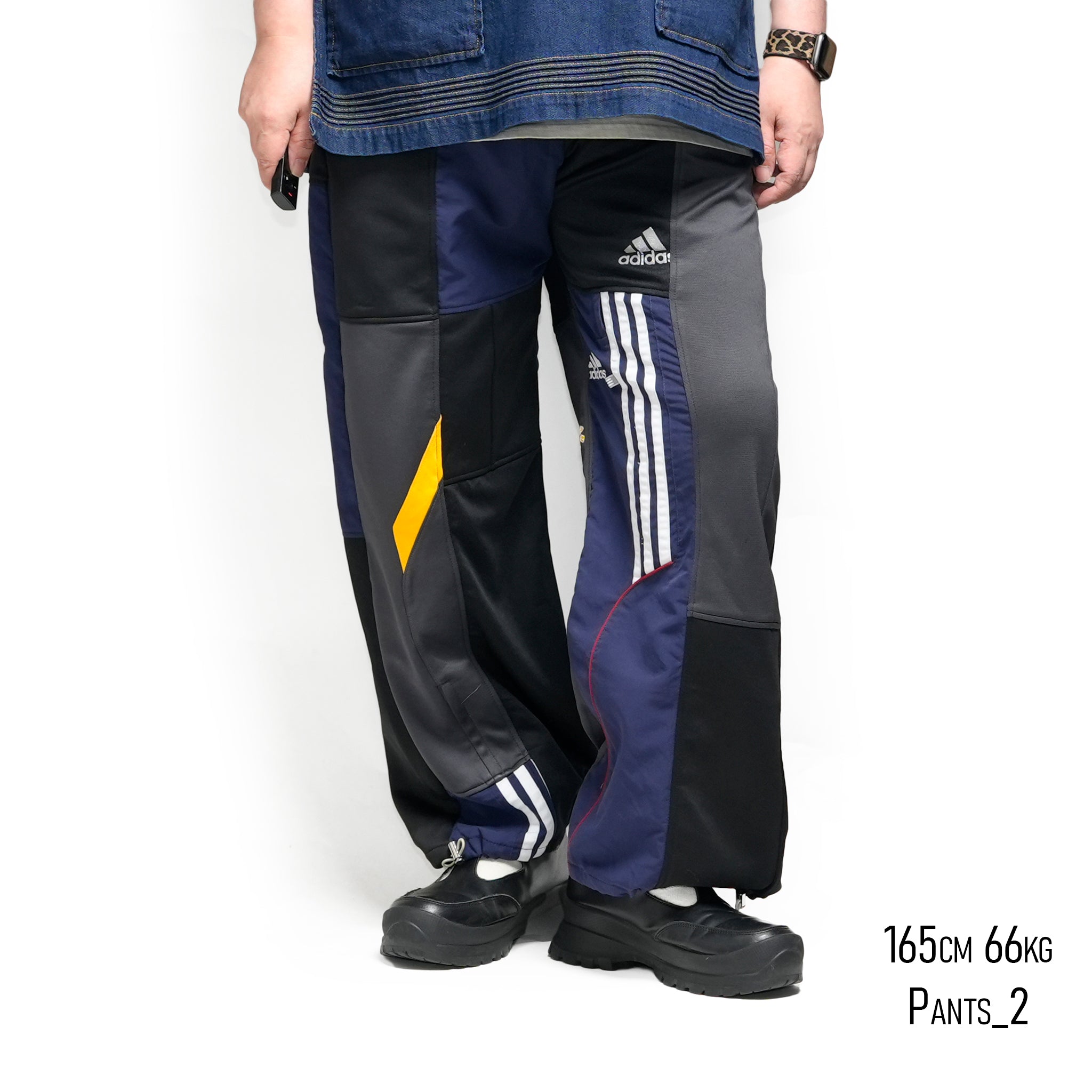 AT-253 | リメイクジャージパッチワークPT | Color:Multi_26 | Size:2【REHERSALL_リハーズオール】