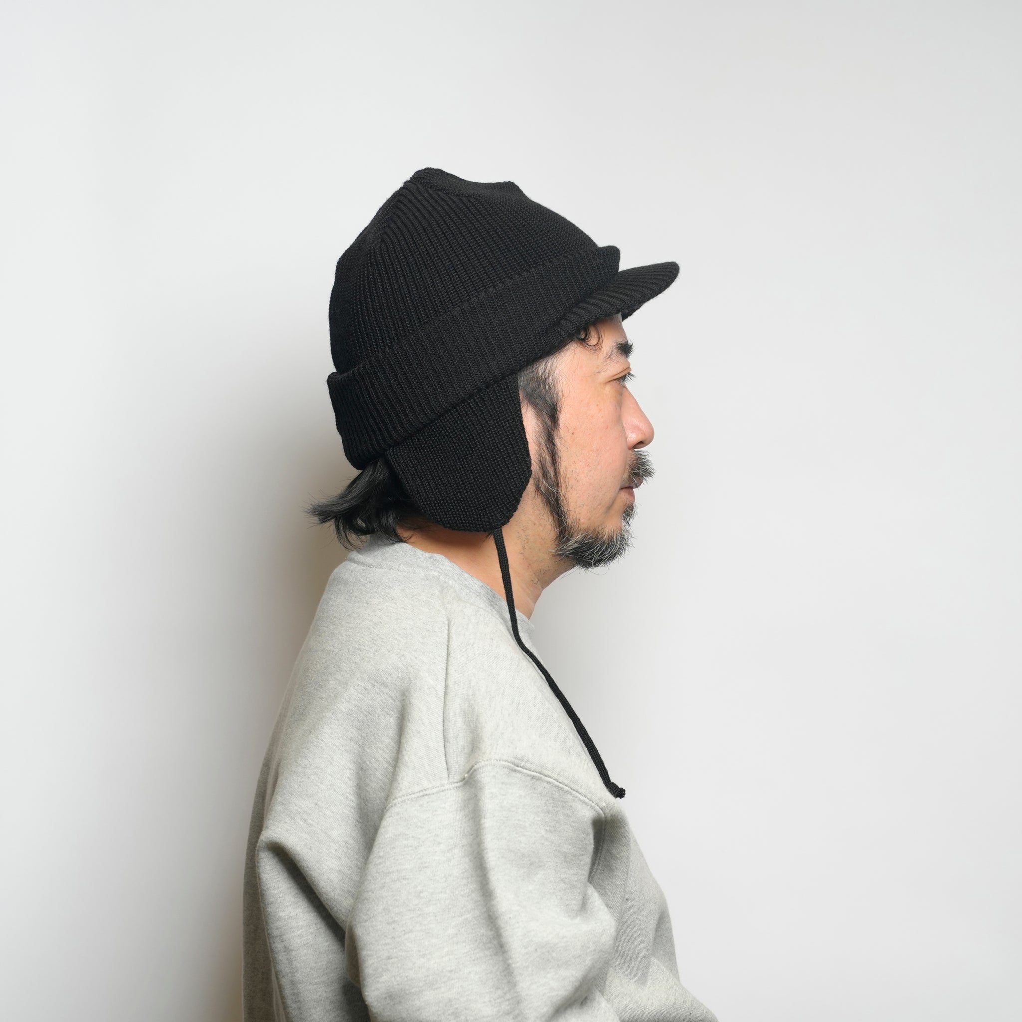 Ear Brim Beanie | Color_Beige / Charcoal / Black | No_rl-25-1407【RACAL_ラカル】