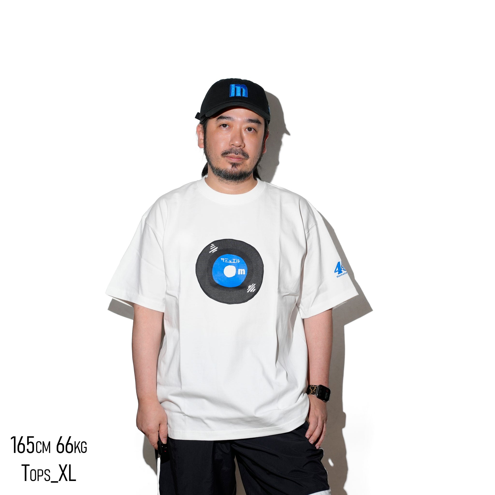 SAMUEL × Manhattan Records 7inch 45th anniv. TEE | Color:White | S-25SS-SS-016【SAMUEL_サミュエル】 【ネコポス選択可能】