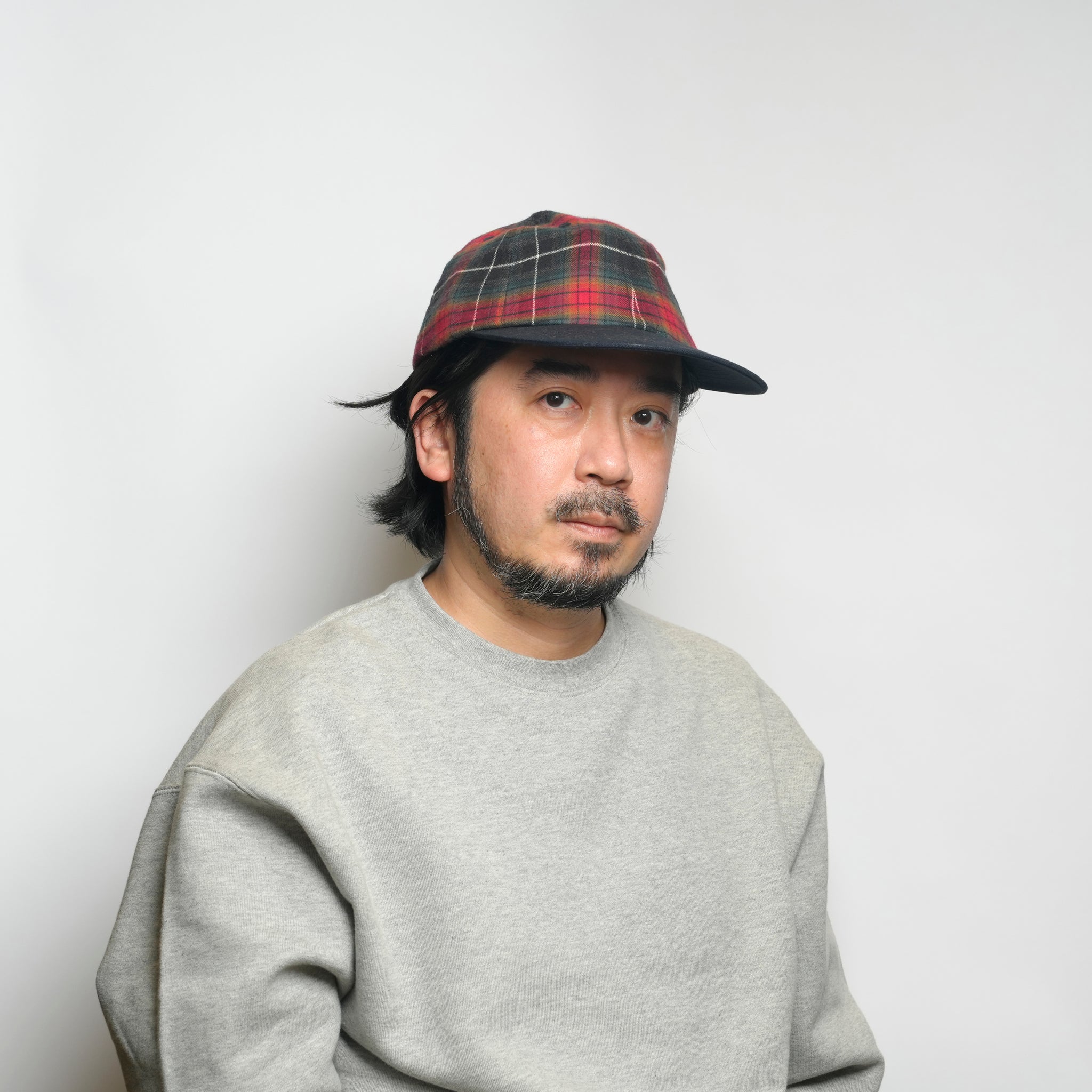 6 panel long brim cap – Red(C) | stf-001-red(c)_red(c) | SHARE THE FANTASY