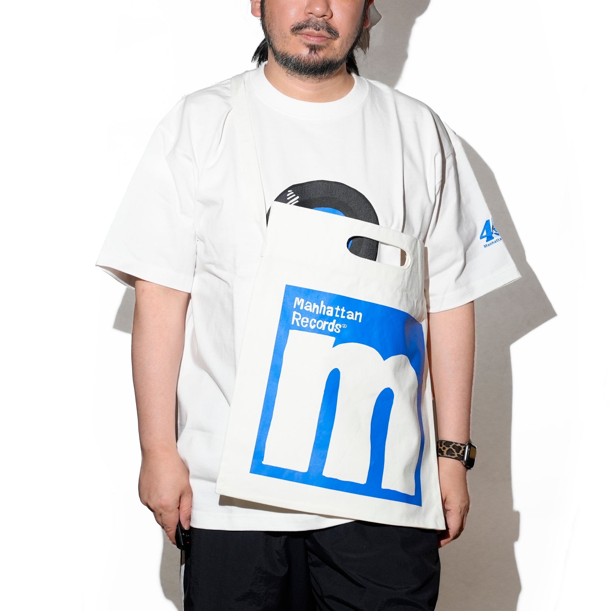 SAMUEL × Manhattan Records SHOPPER 12inch BAG | Color:Off White | S-25ss-AC-003【SAMUEL_サミュエル】