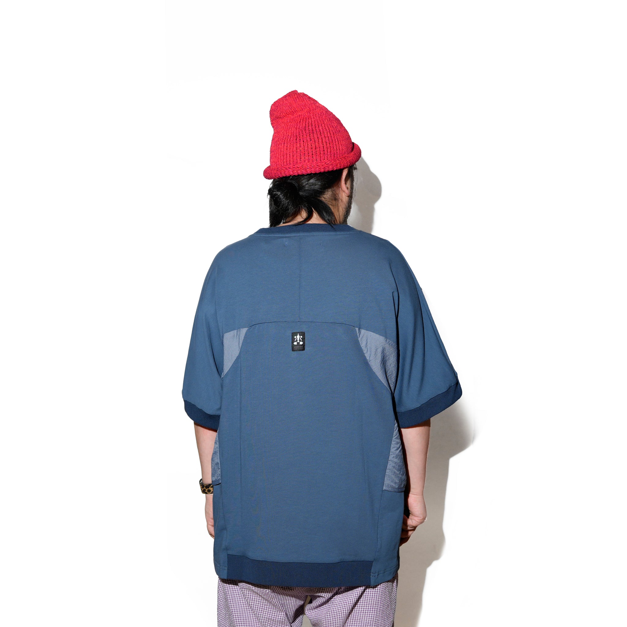 WDM13R0421B | Rib Sleeve Loose Fit Tee | Color:Gray Blue【WEAVISM_ウィーヴィズム】