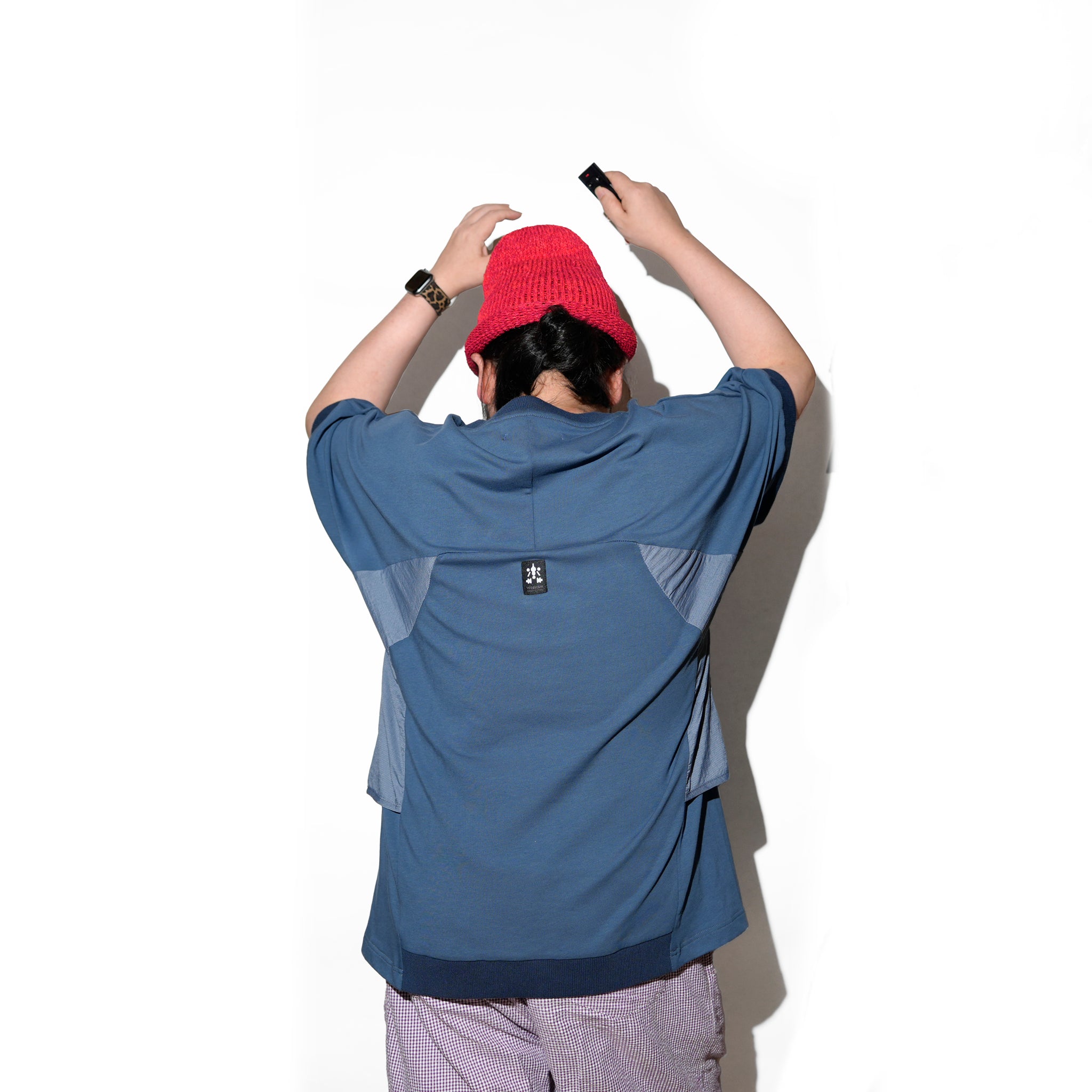 WDM13R0421B | Rib Sleeve Loose Fit Tee | Color:Gray Blue【WEAVISM_ウィーヴィズム】