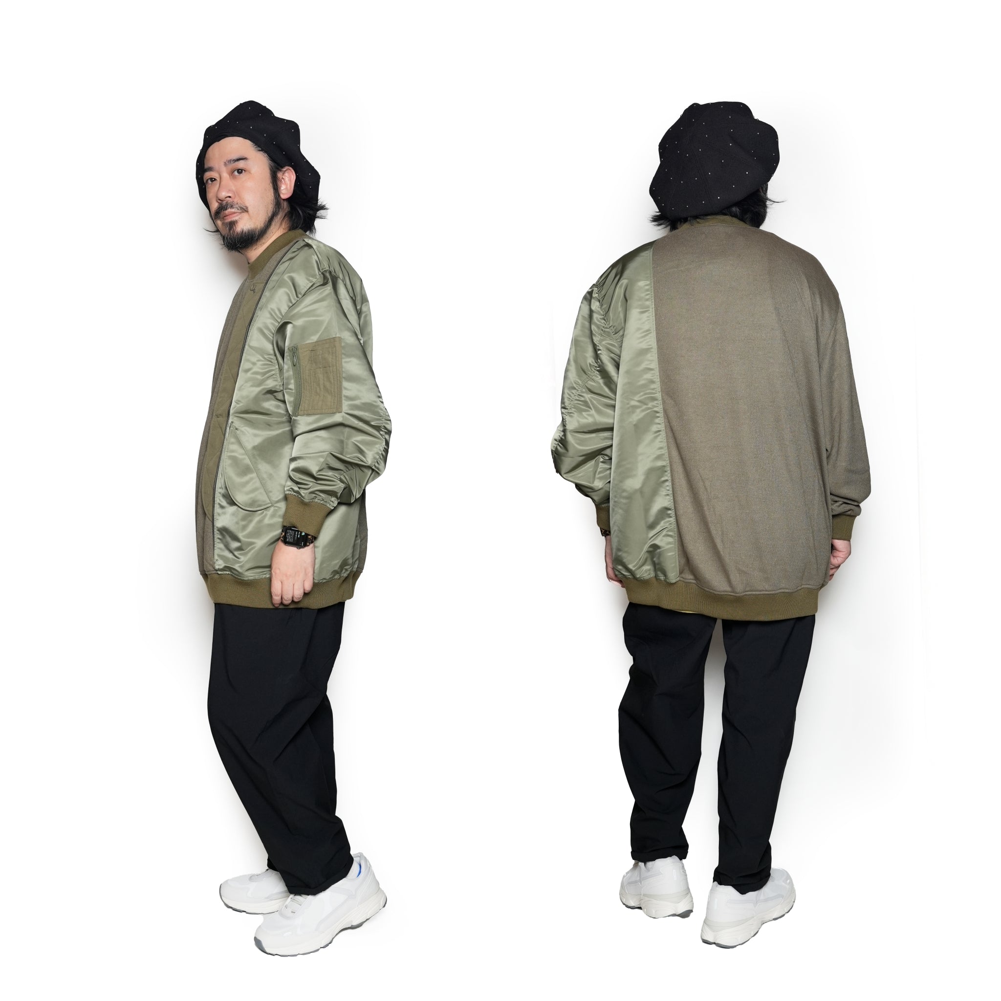 SF24AW-04_KHAKI | Trompe l’oeil Pulover | Color:Khaki【STOF_ストフ】【archive】