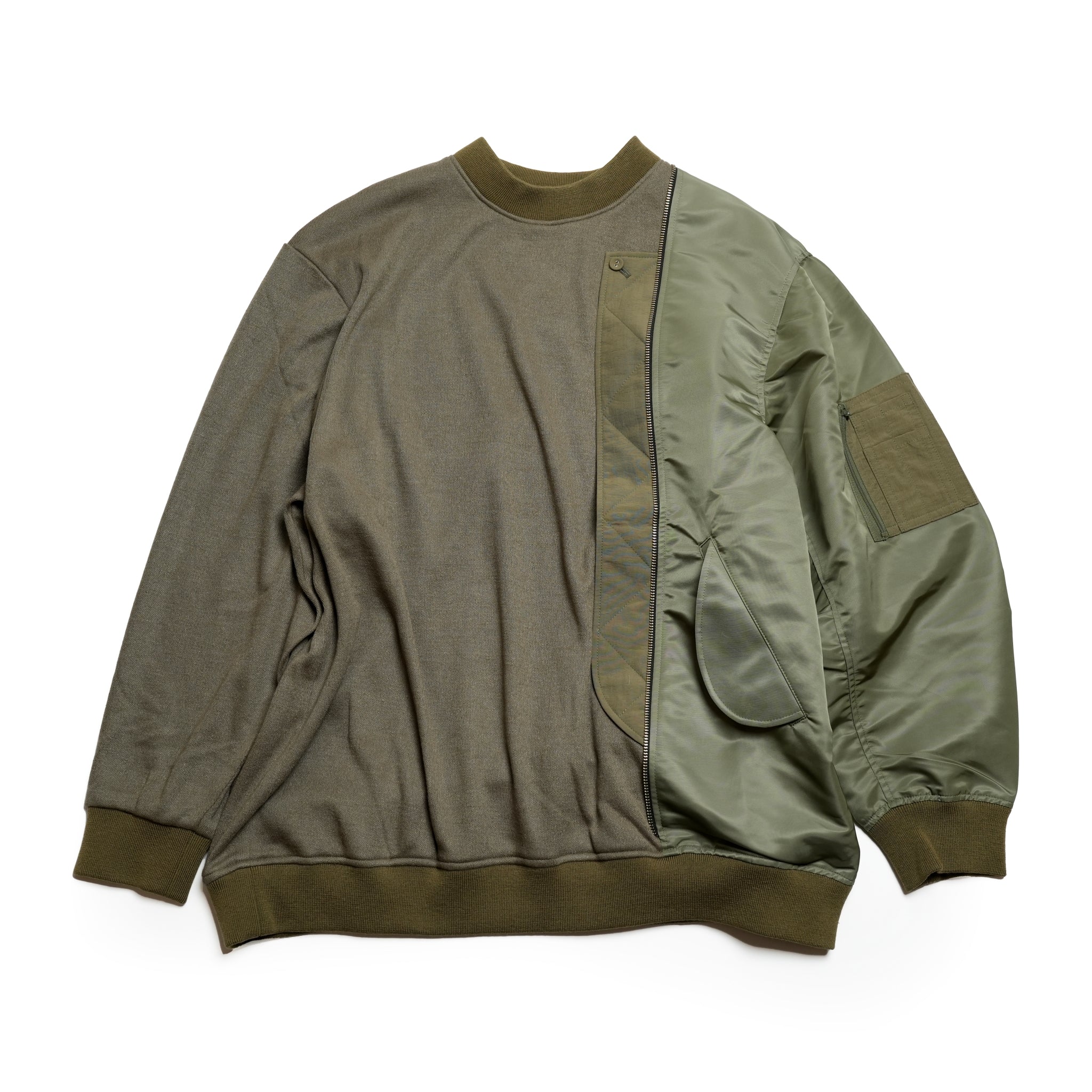 SF24AW-04_KHAKI | Trompe l’oeil Pulover | Color:Khaki【STOF_ストフ】【archive】