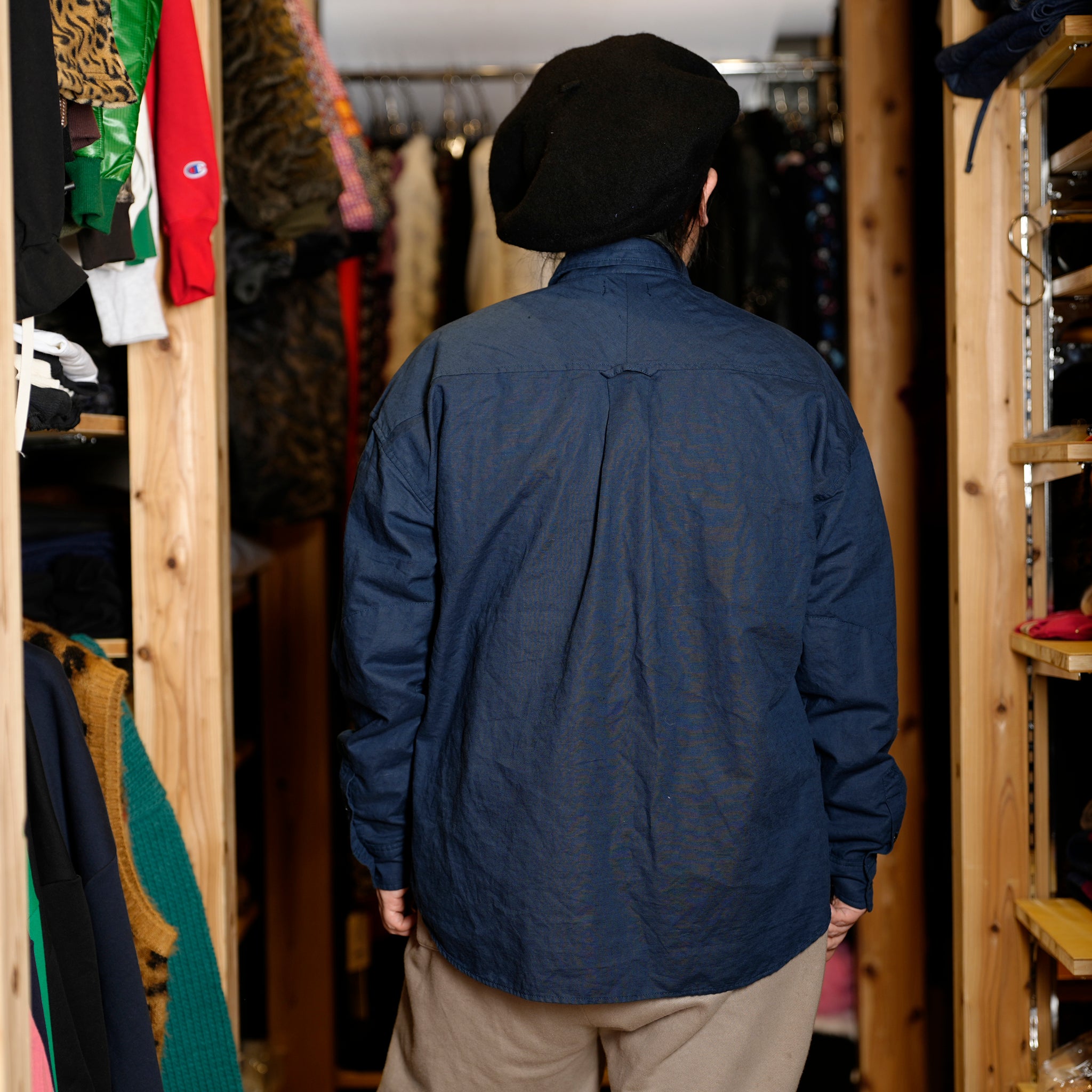 M-2410453 | Linen Shirts | Color:Pink/Navy/Snad【MODEM DESIGN_モデムデザイン】