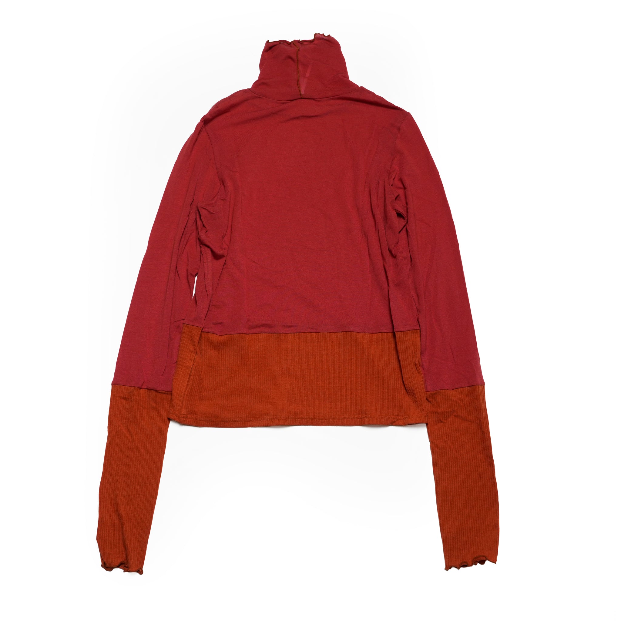 cashmere silk color block turtle – Light Blue / Red | WHYTO