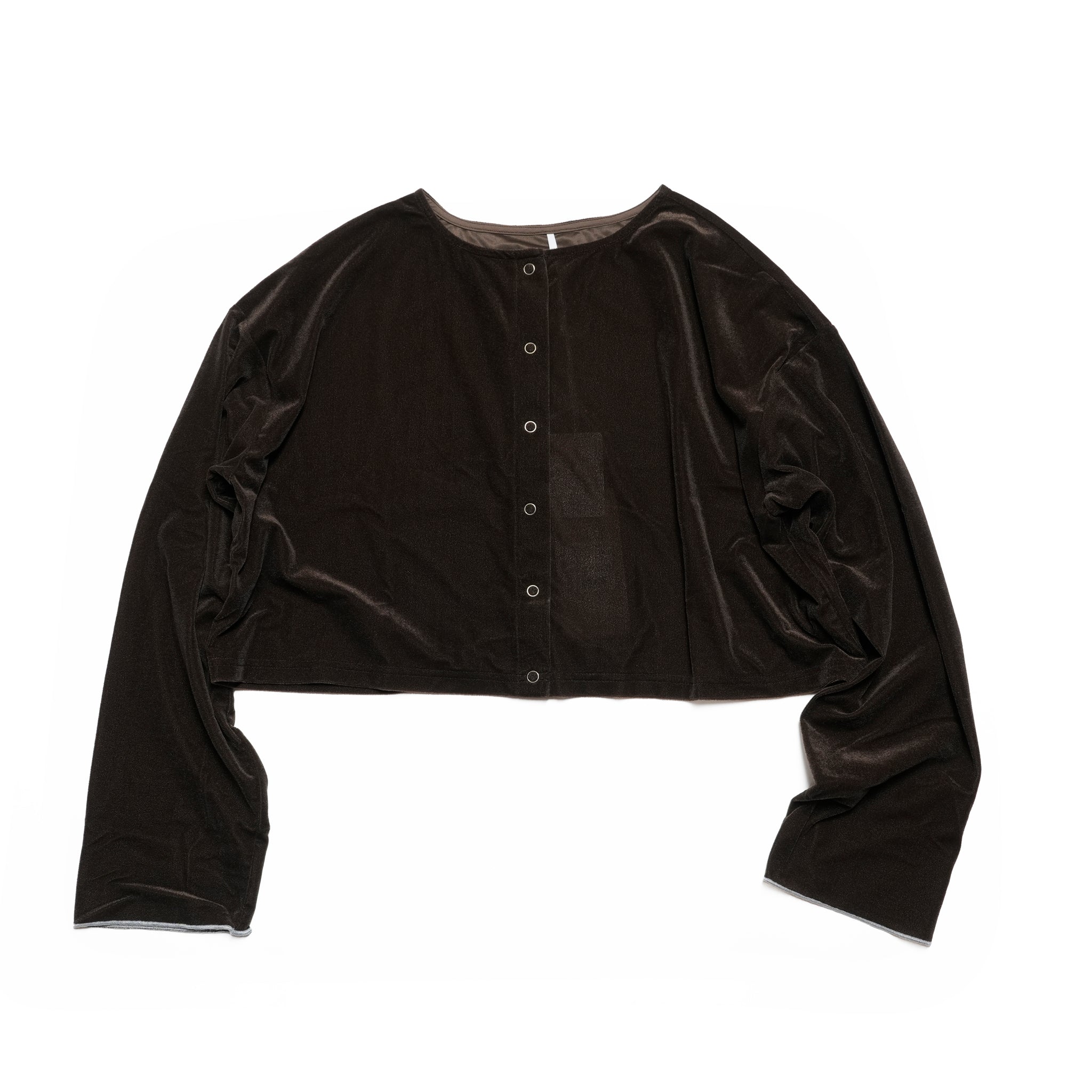 sheer velour cardigan | Color_Brown | No_WHT25FCS4005【WHYTO_ホワイト】【ネコポス選択可能】