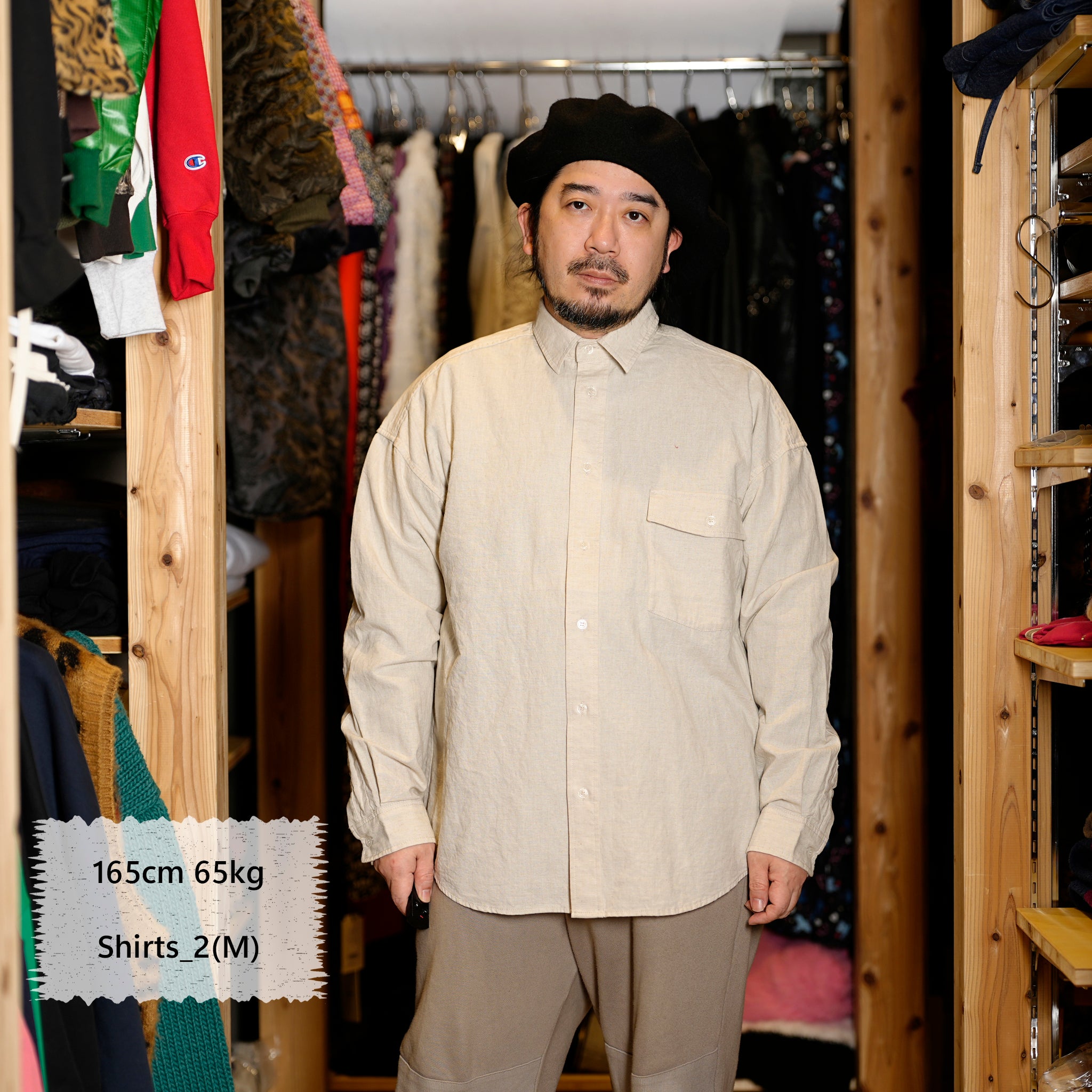 M-2410453 | Linen Shirts | Color:Pink/Navy/Snad【MODEM DESIGN_モデムデザイン】