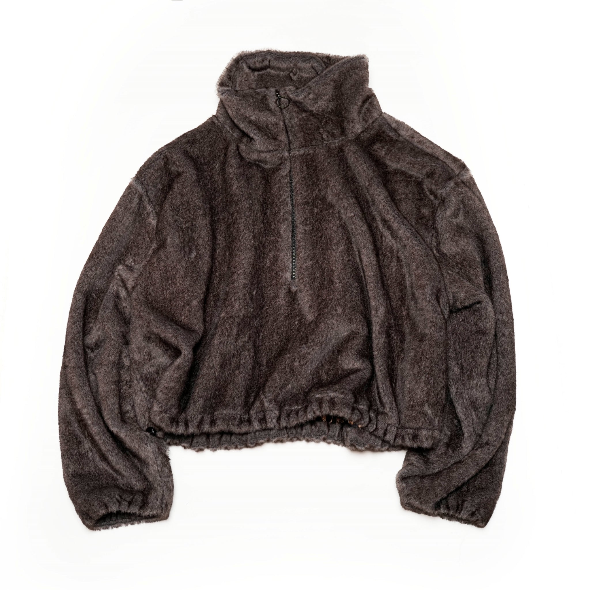 26471A_Ash | SAUVAGE FAUX FUR CROPPED PULLOVER JACKET | Color:Ash【ONE TEASPOON_ワンティースプーン】【archive】