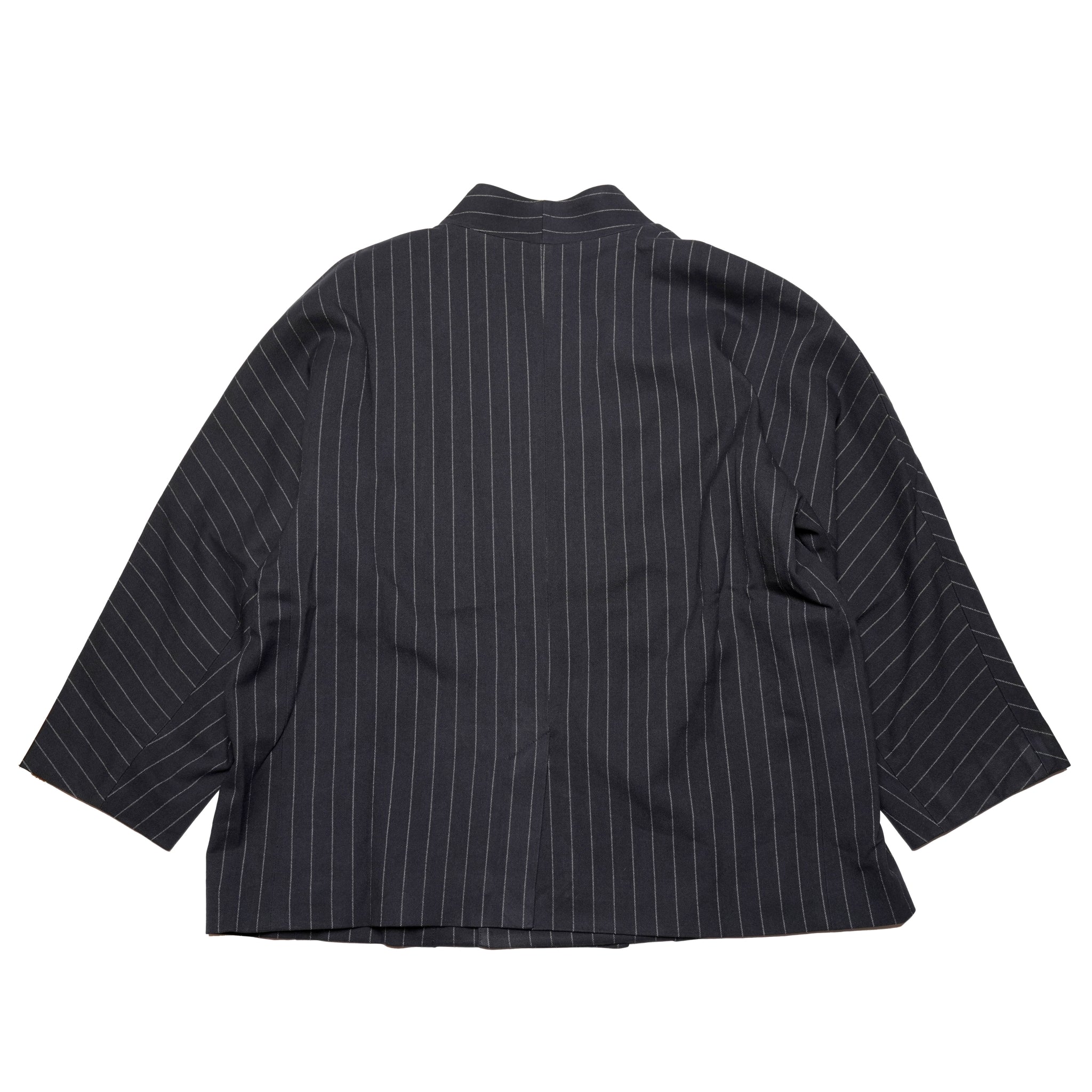 MIL24FJK3229_navy st | COLLARLESS STRIPE JACKET | Color:Navy St【KHA:KI_カーキ】