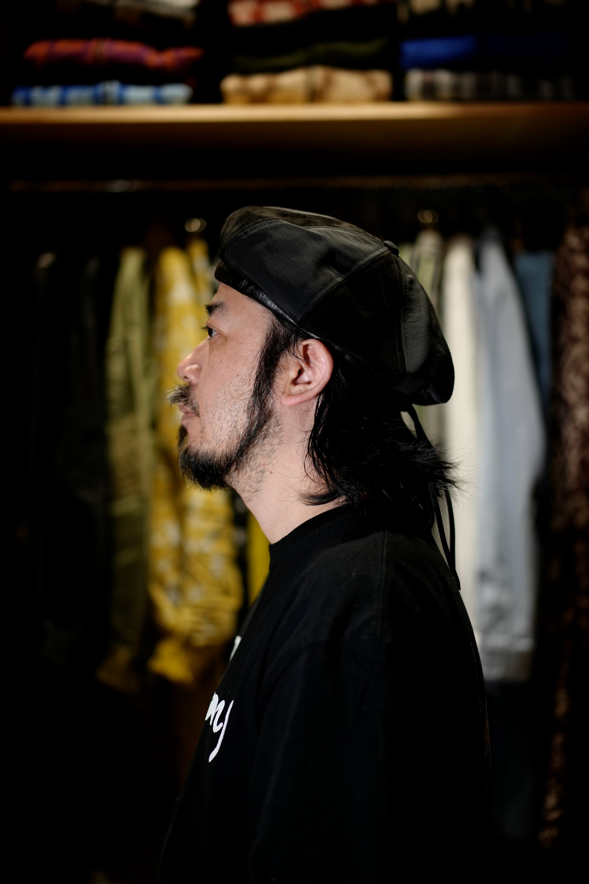 IA-24-103_BLACK | 8Panel Combi Beret – Black | INDIETRO ASSOCIATION