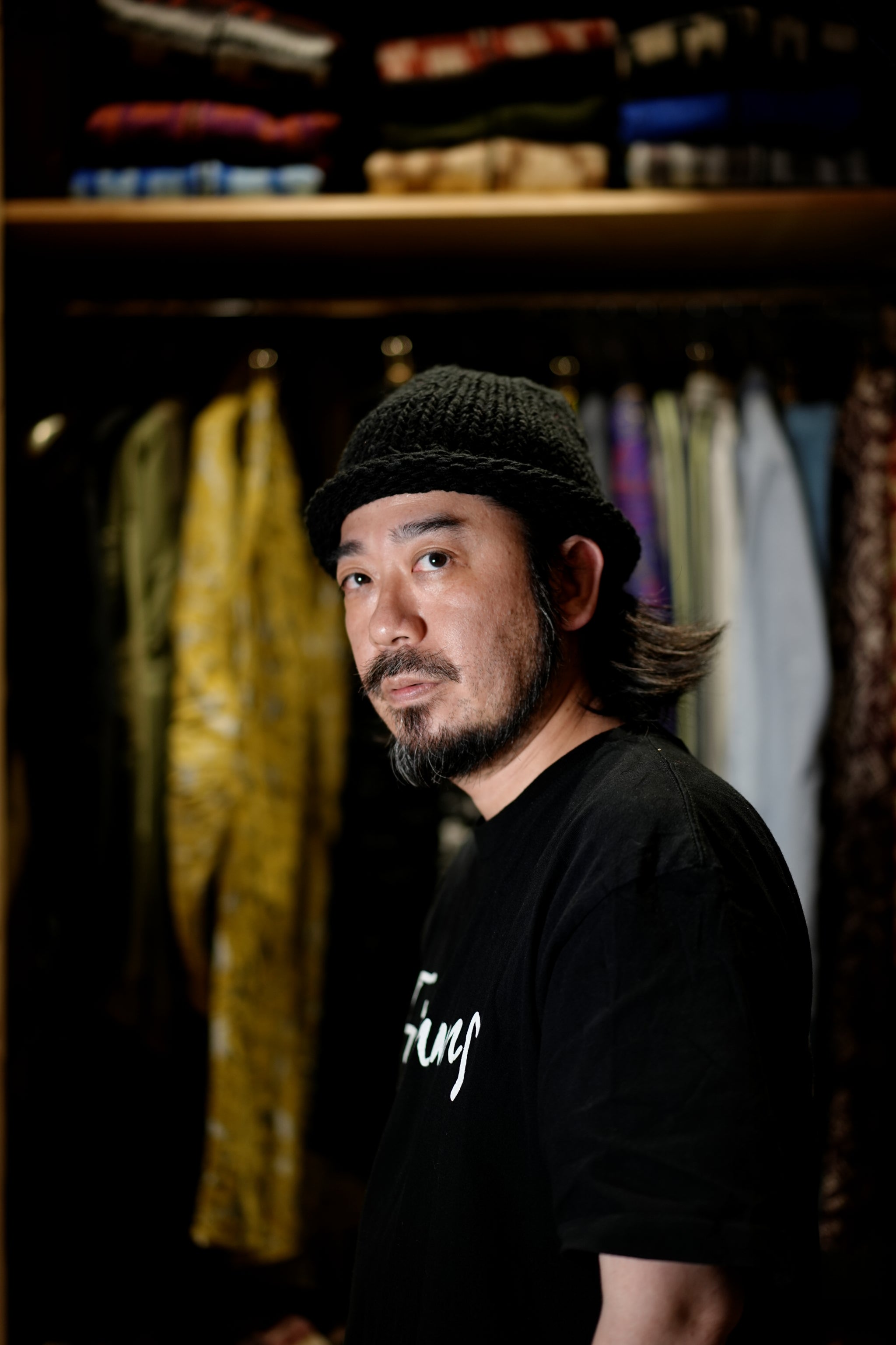IA-24-106_BLACK | Roll Knit Cap – Black | INDIETRO ASSOCIATION