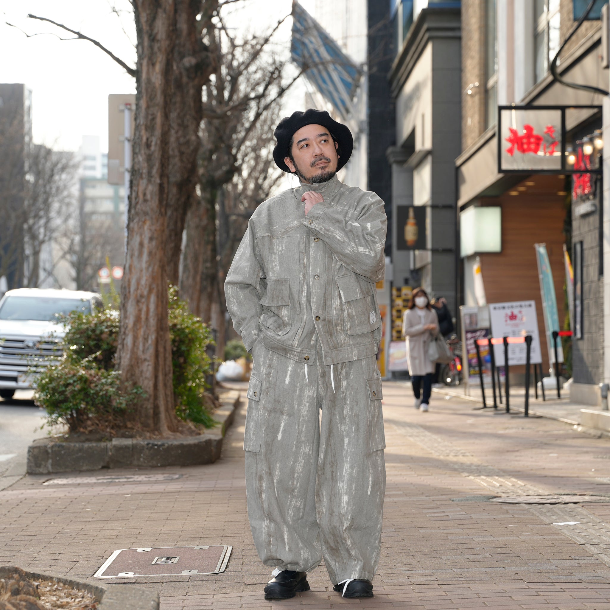 efmm-03_Gray Mix | Twill Balloon Wide Cargo Pants | Color:Gray Mix【EFFECTEN_エフェクテン】