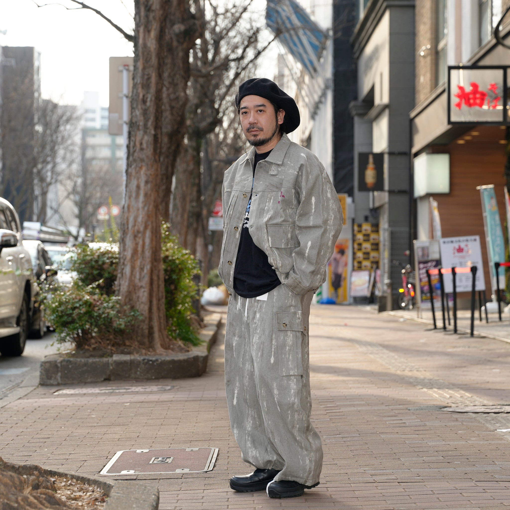 efmm-03_Gray Mix | Twill Balloon Wide Cargo Pants | Color:Gray Mix【EFFECTEN_エフェクテン】