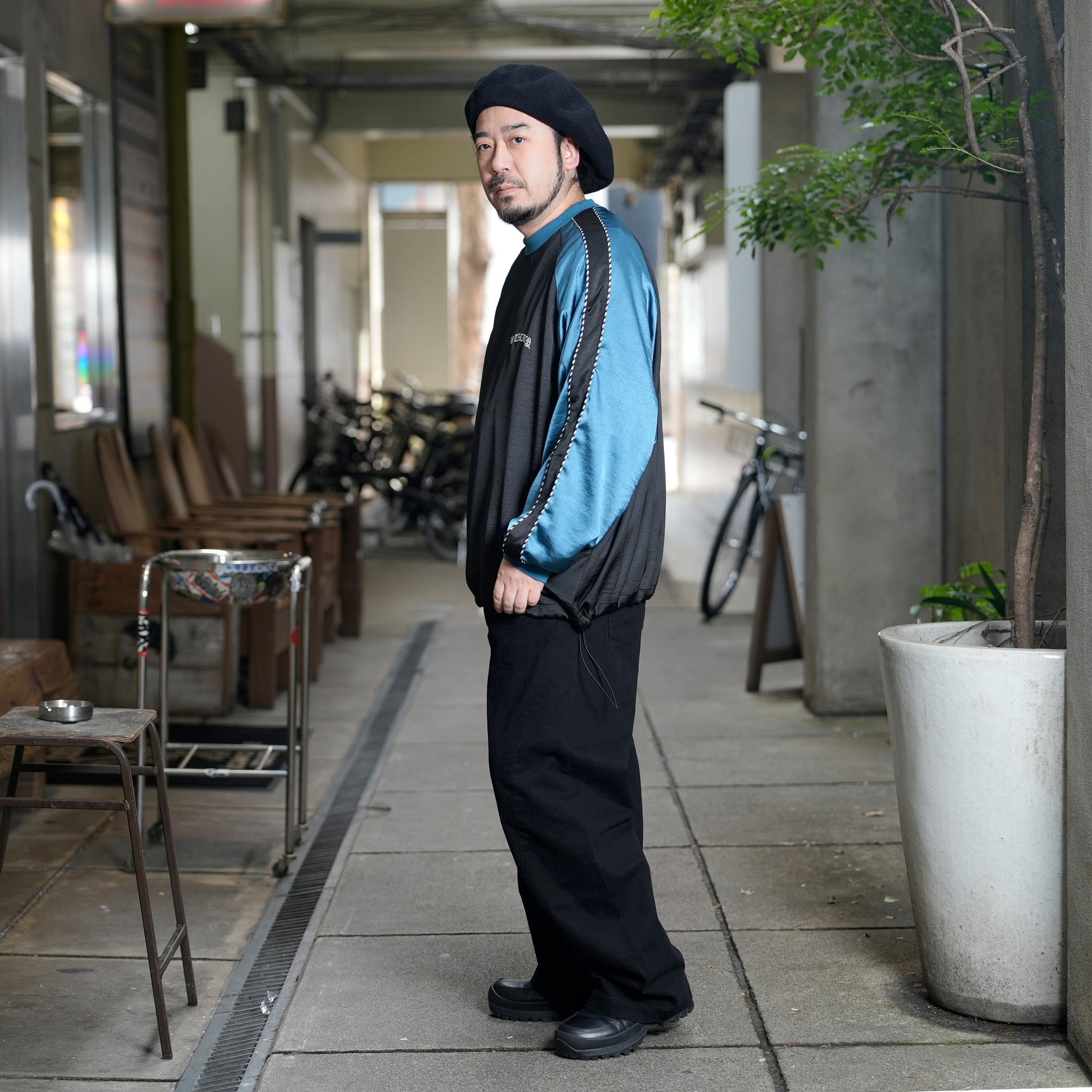 efmm-26_Black × Bluegreen | Souvenir Pullover | Color:Black × Bluegreen【EFFECTEN_エフェクテン】【archive】