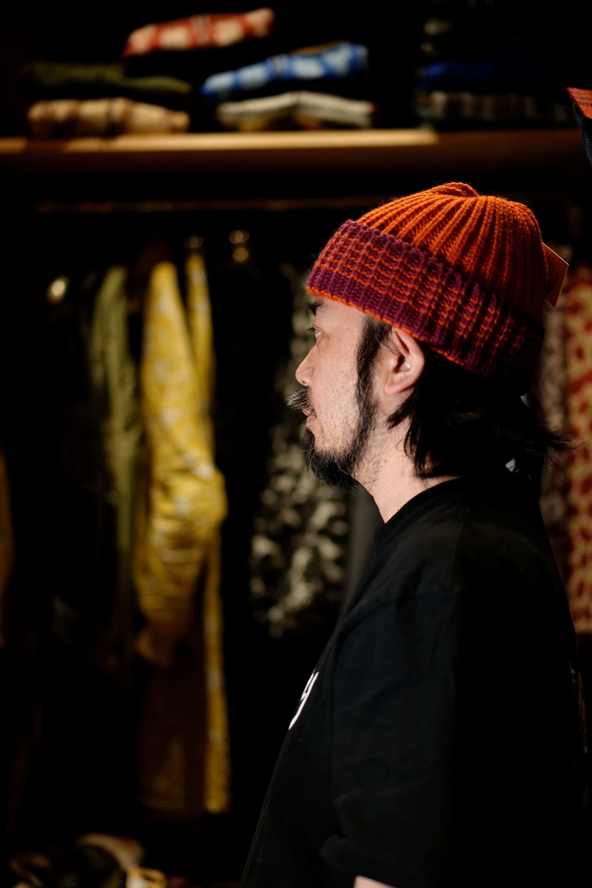 No:HL-23FW-0021 | Line BW 001 Bobcap – -Rose-Black / Darkgrn-Erndl-Ctcgrn / Lipstick-Port-Rust | HIGHLAND 2000【ネコポス選択可能】
