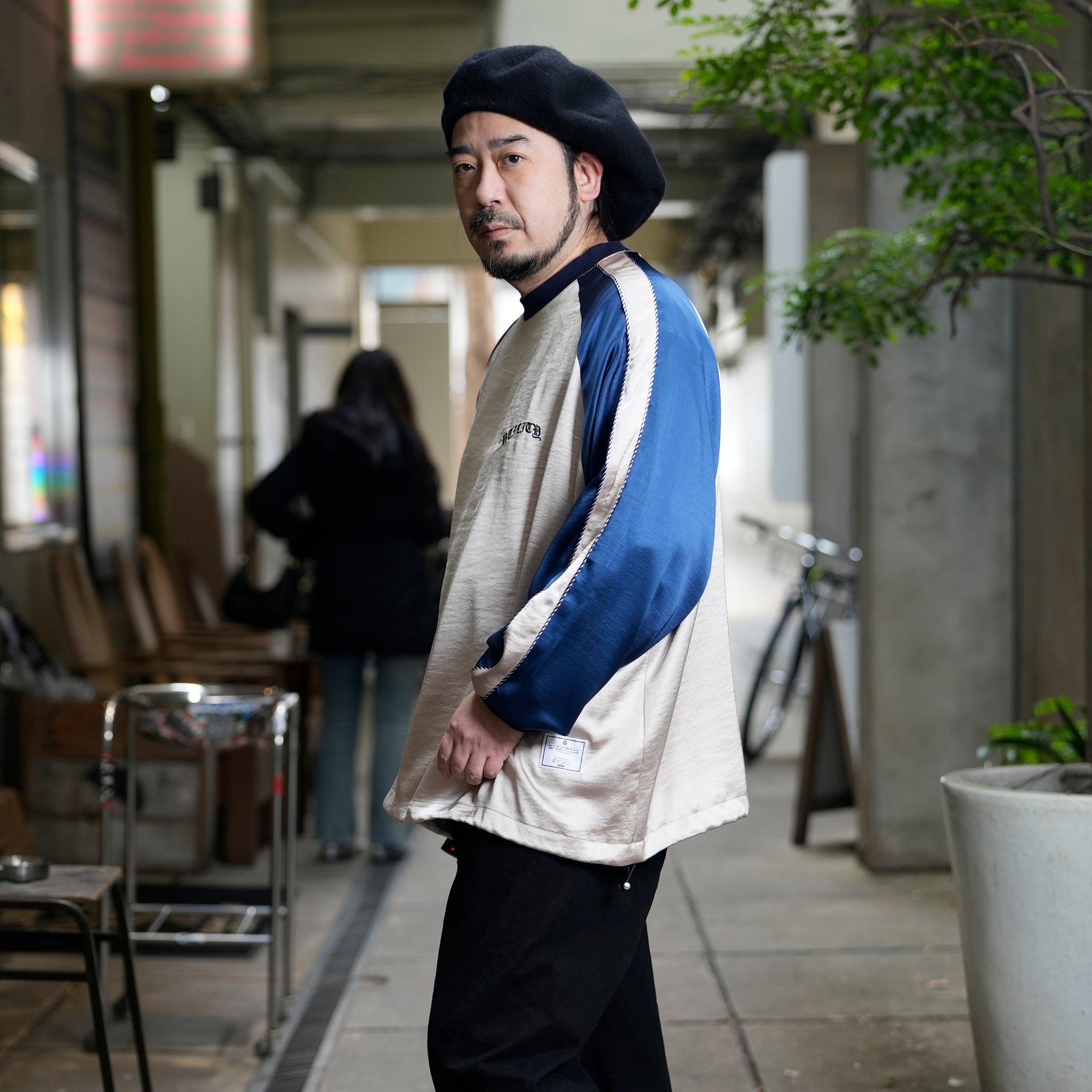 efmm-26_Champagnegold × Navy | Souvenir Pullover | Color:Champagnegold × Navy【EFFECTEN_エフェクテン】【archive】