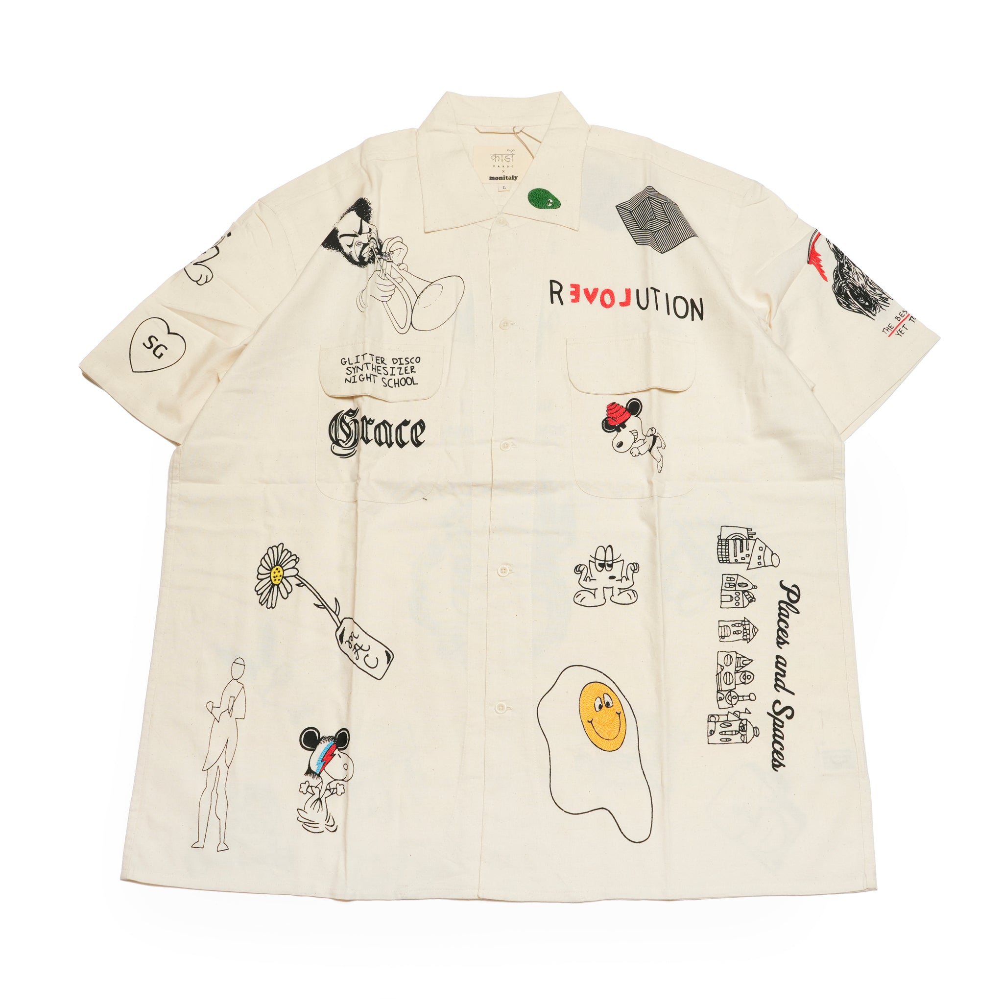 KARDO × JACOB WILDER × MONITALY 刺繍入り50’s Milano Shirt|アートタトゥーを表現した半袖シャツ