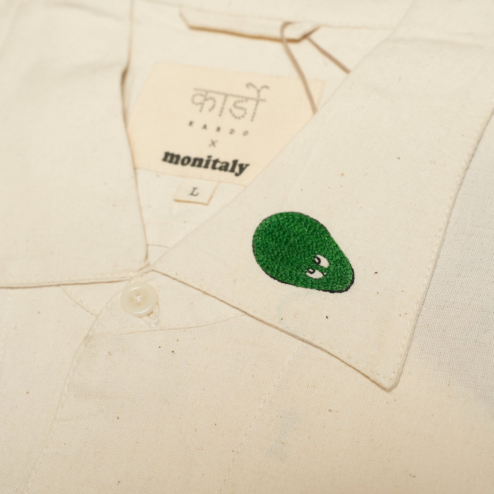 Moniker-1_Jacob Tatoo | Khadi Hand Spun Yarn Handwoven Undyed Milano Shirt | Color:Jacob Tatoo【MONITALY_モニタリー】【archive】【KARDO_カルド】【archive】