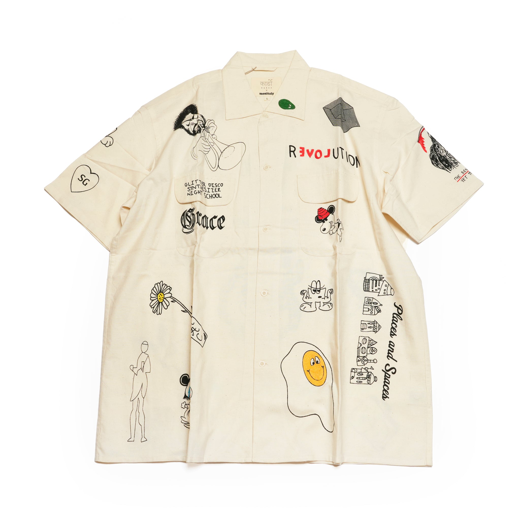 Moniker-1_Jacob Tatoo | Khadi Hand Spun Yarn Handwoven Undyed Milano Shirt | Color:Jacob Tatoo【MONITALY_モニタリー】【archive】【KARDO_カルド】【archive】