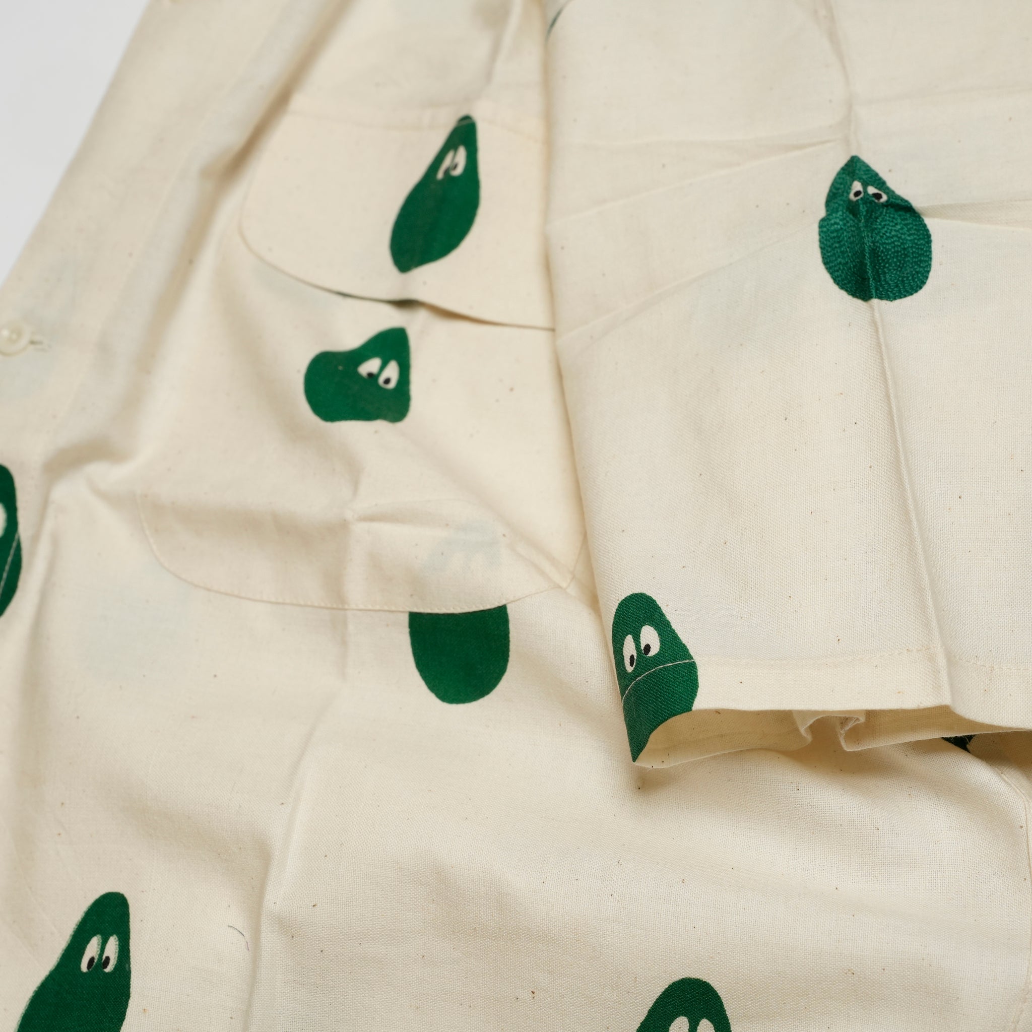 Moniker-2_Avocado | Khadi Hand Spun Yarn Handwoven Undyed Milano Shirt | Color:Avocado【MONITALY_モニタリー】【KARDO_カルド】