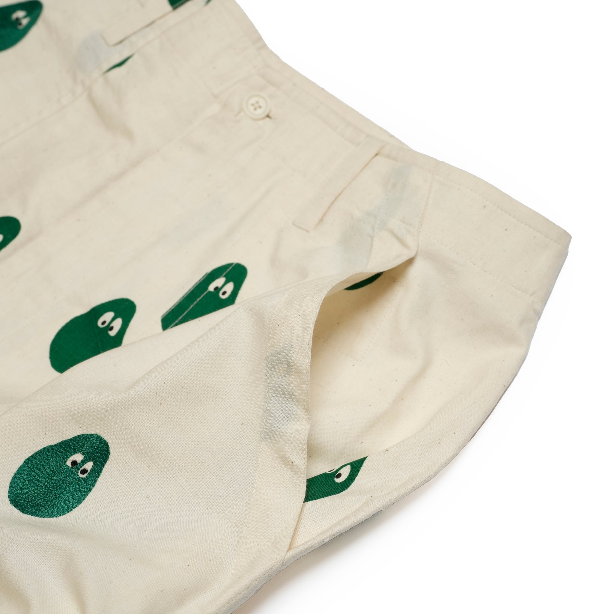 Moniker-6_Avocado | Khadi Hand Spun Yarn Handwoven Undyed Fatigue Short | Color:Avocado【MONITALY_モニタリー】【KARDO_カルド】