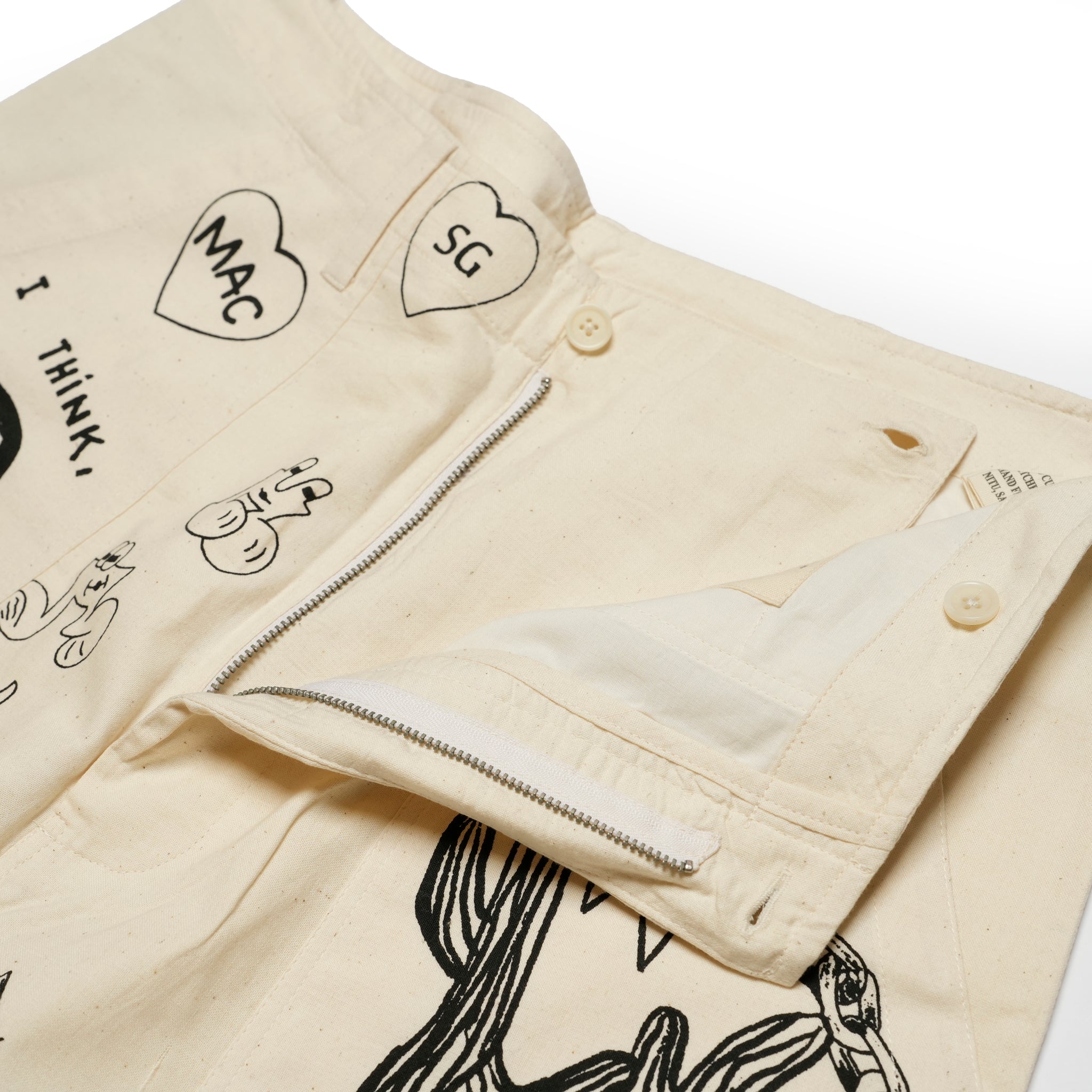 Moniker-5_Jacob Tatoo | Khadi Hand Spun Yarn Handwoven Undyed Fatigue Short | Color:Jacob Tatoo【MONITALY_モニタリー】【KARDO_カルド】