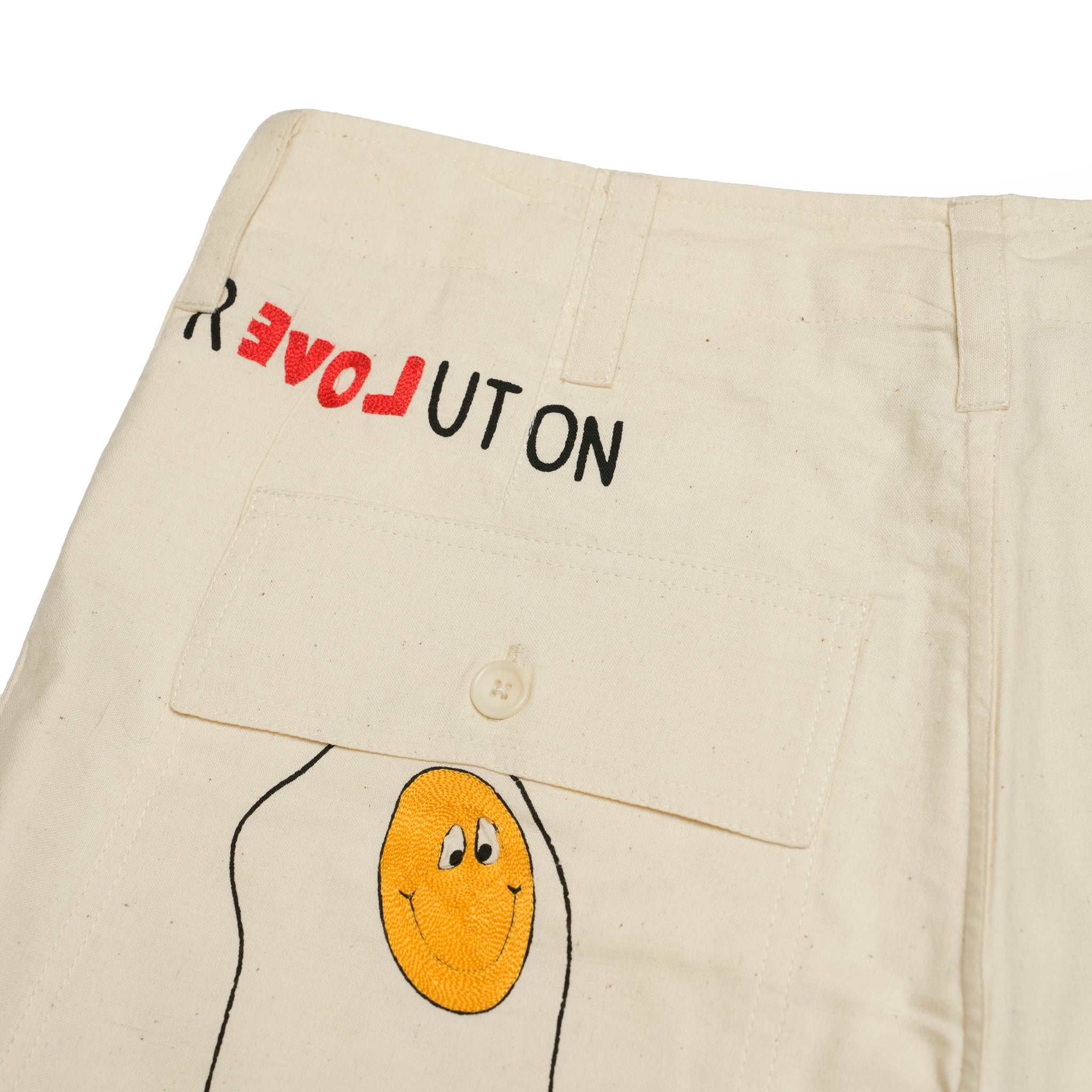 Moniker-5_Jacob Tatoo | Khadi Hand Spun Yarn Handwoven Undyed Fatigue Short | Color:Jacob Tatoo【MONITALY_モニタリー】【KARDO_カルド】