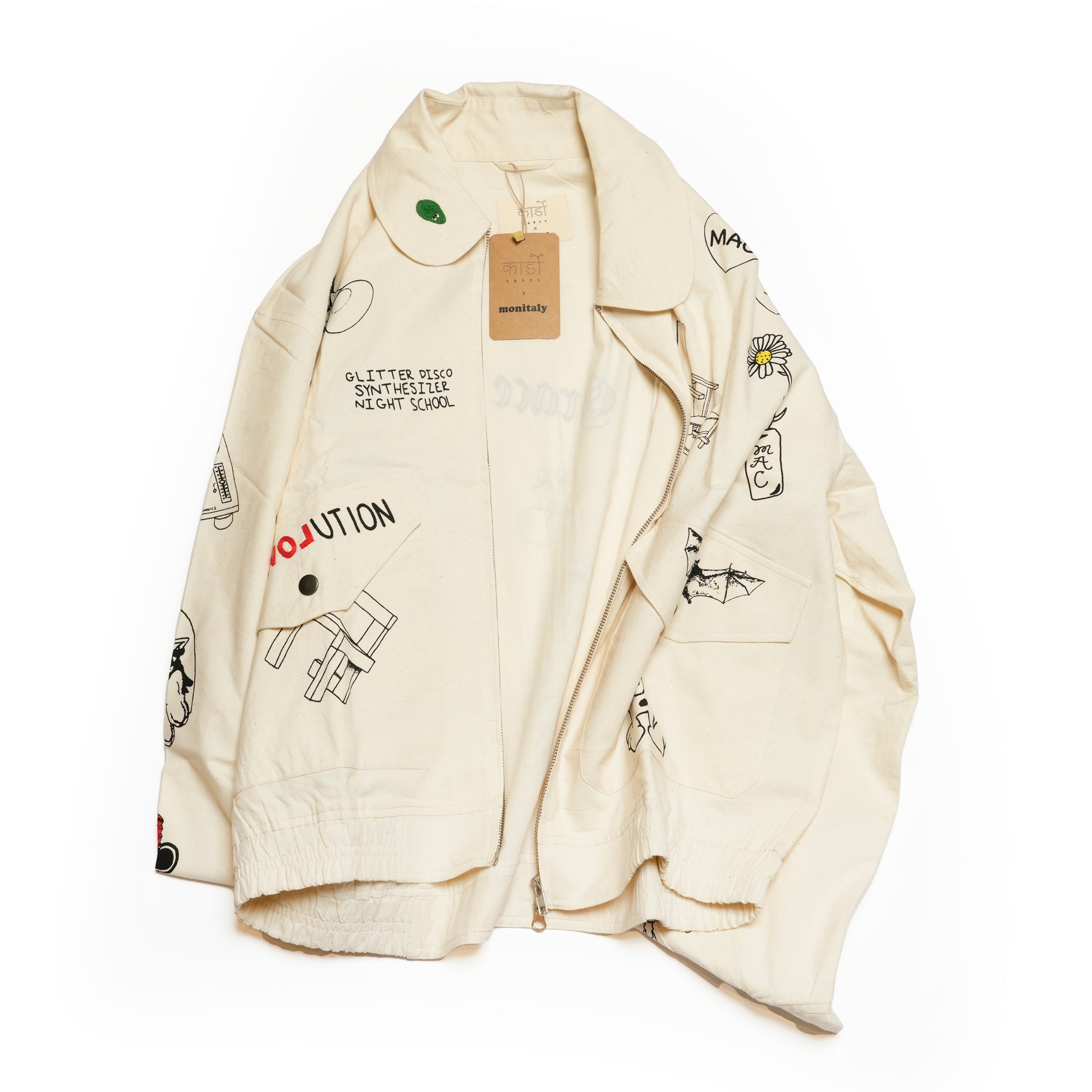 Moniker-3_Jacob Tatoo | Khadi Hand Spun Yarn Handwoven Undyed Flight Jacke | Color:Jacob Tatoo【MONITALY_モニタリー】【KARDO_カルド】