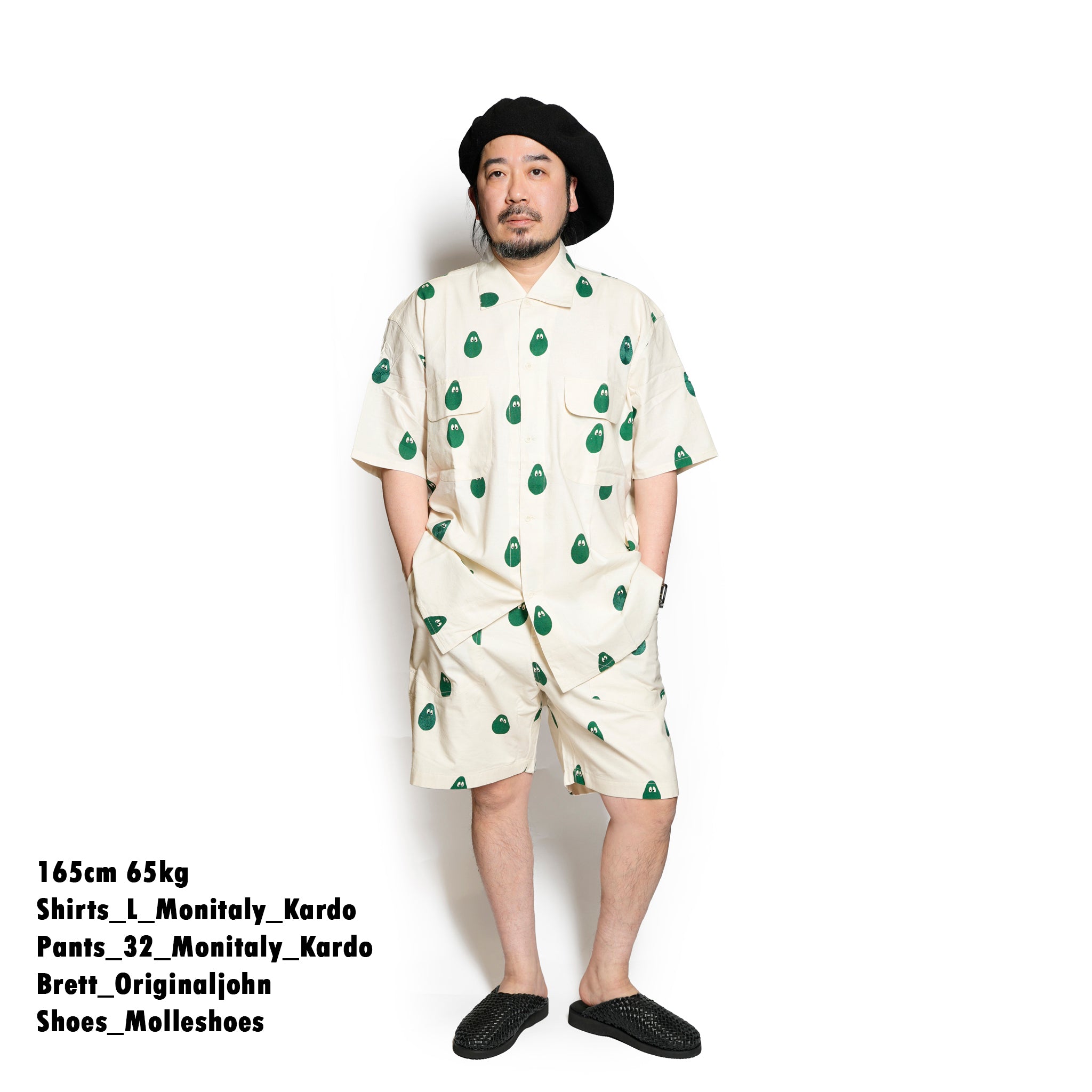 Moniker-2_Avocado | Khadi Hand Spun Yarn Handwoven Undyed Milano Shirt | Color:Avocado【MONITALY_モニタリー】【KARDO_カルド】