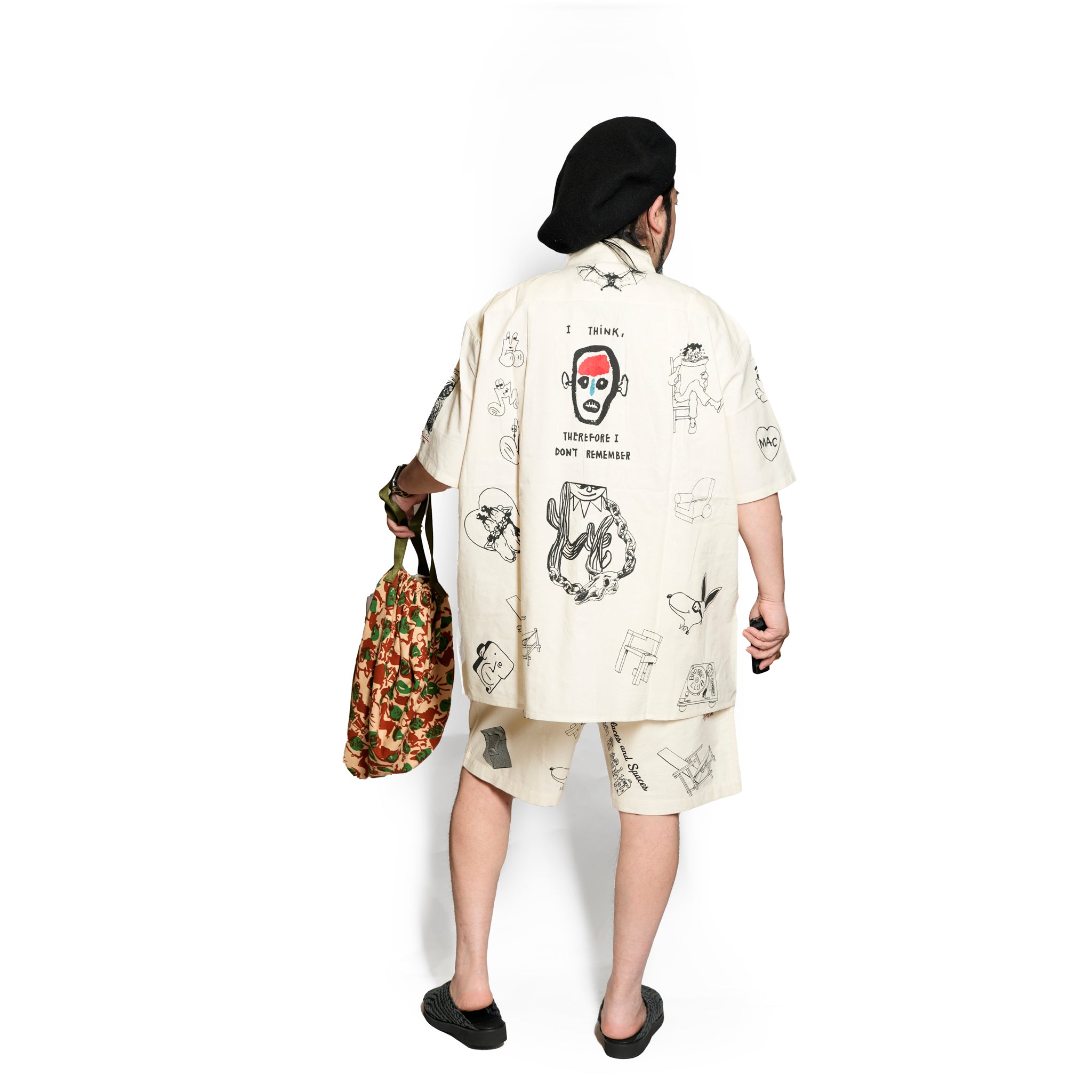 Moniker-5_Jacob Tatoo | Khadi Hand Spun Yarn Handwoven Undyed Fatigue Short | Color:Jacob Tatoo【MONITALY_モニタリー】【KARDO_カルド】