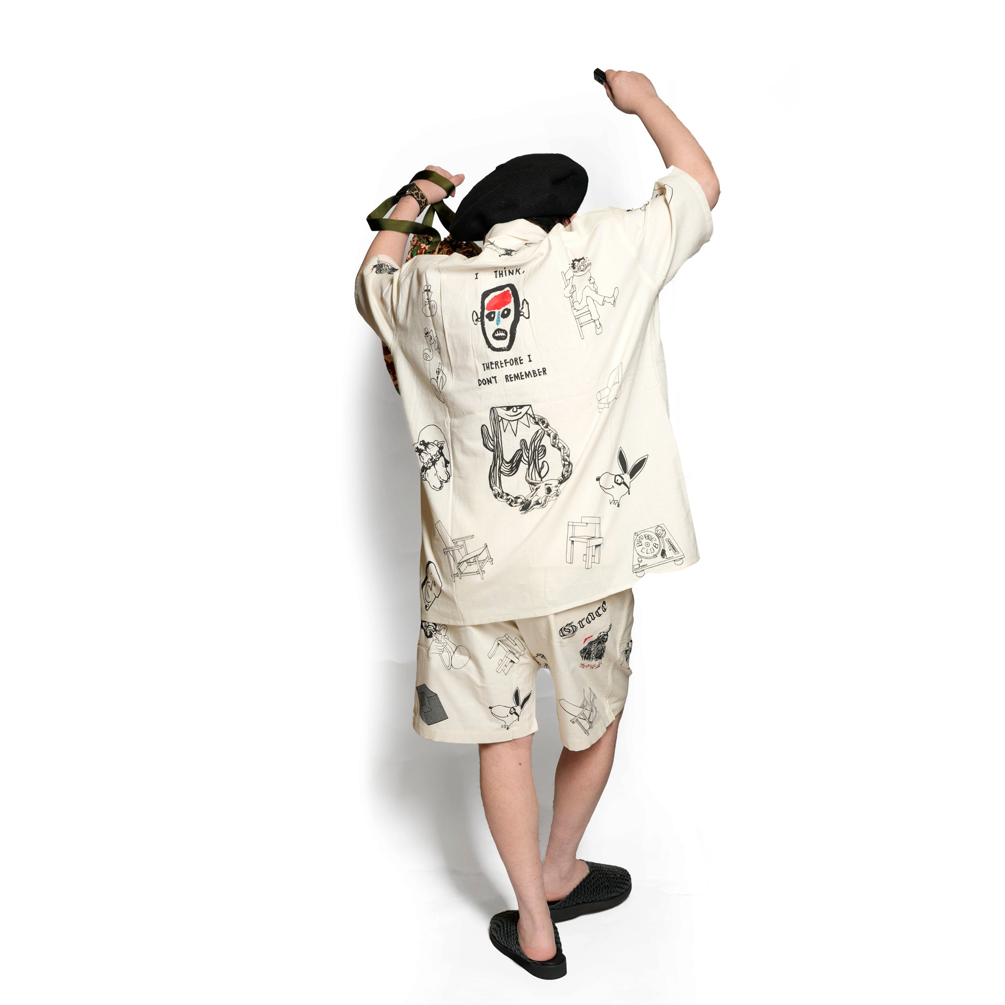 Moniker-5_Jacob Tatoo | Khadi Hand Spun Yarn Handwoven Undyed Fatigue Short | Color:Jacob Tatoo【MONITALY_モニタリー】【KARDO_カルド】