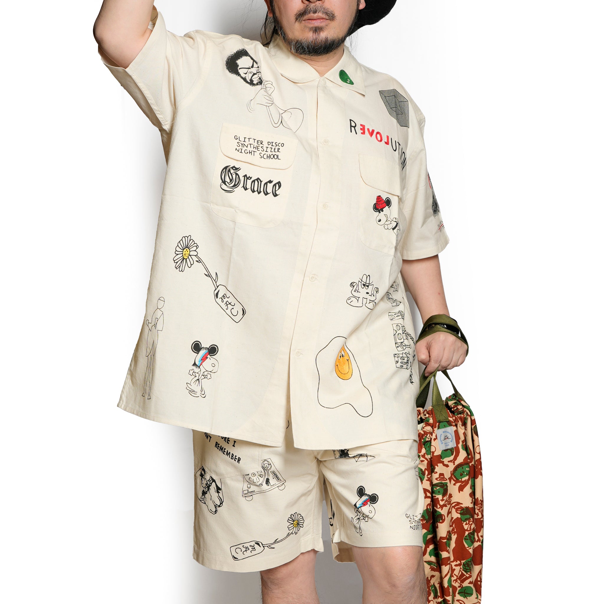 Moniker-1_Jacob Tatoo | Khadi Hand Spun Yarn Handwoven Undyed Milano Shirt | Color:Jacob Tatoo【MONITALY_モニタリー】【archive】【KARDO_カルド】【archive】