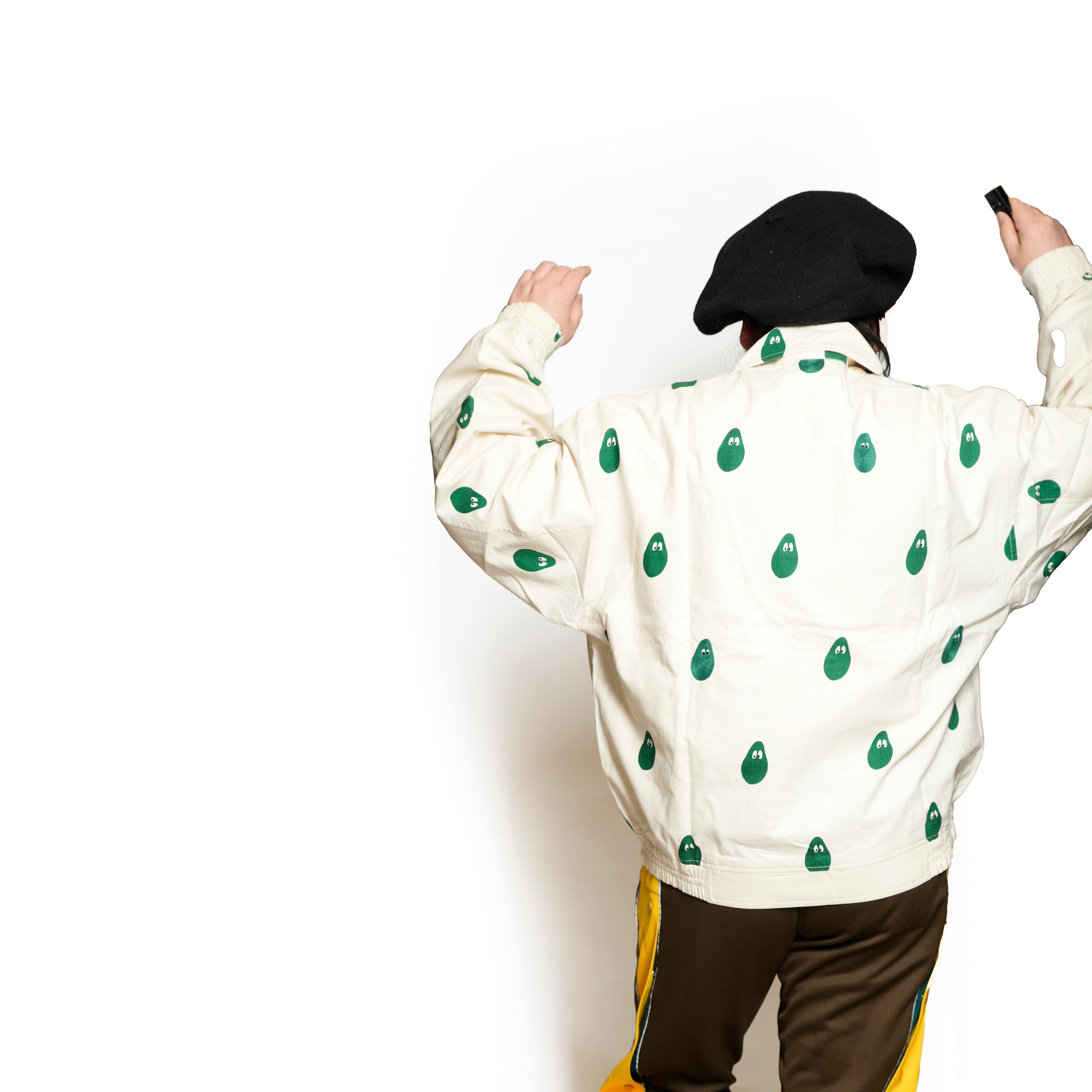 Moniker-4_Avocado | Khadi Hand Spun Yarn Handwoven Undyed Flight Jacke | Color:Avocado【MONITALY_モニタリー】【KARDO_カルド】