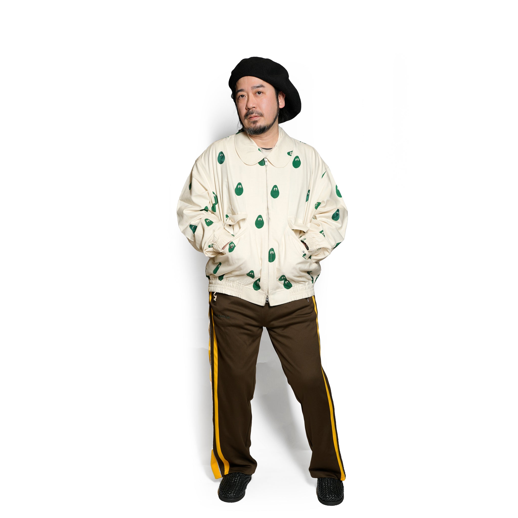 Moniker-4_Avocado | Khadi Hand Spun Yarn Handwoven Undyed Flight Jacke | Color:Avocado【MONITALY_モニタリー】【KARDO_カルド】