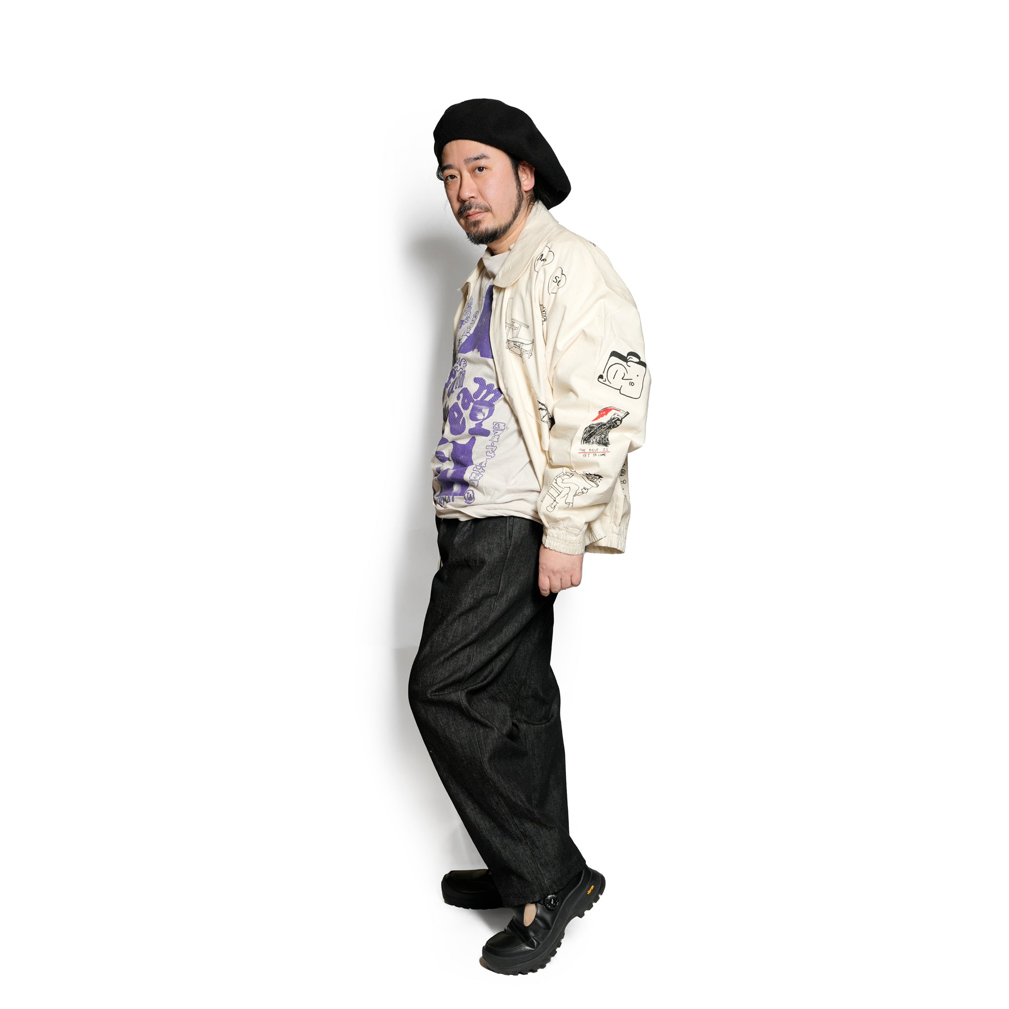 Moniker-3_Jacob Tatoo | Khadi Hand Spun Yarn Handwoven Undyed Flight Jacke | Color:Jacob Tatoo【MONITALY_モニタリー】【KARDO_カルド】