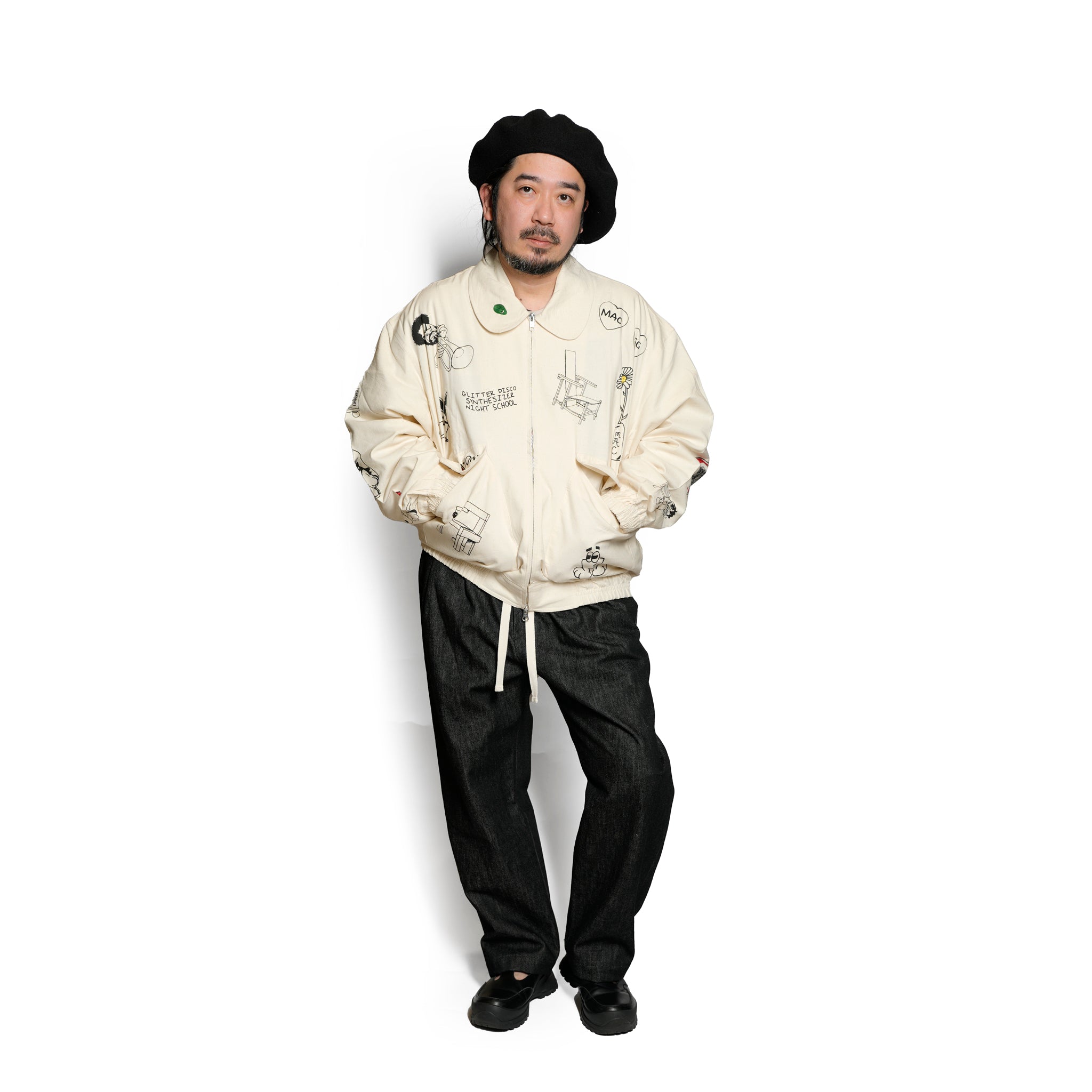 Moniker-3_Jacob Tatoo | Khadi Hand Spun Yarn Handwoven Undyed Flight Jacke | Color:Jacob Tatoo【MONITALY_モニタリー】【KARDO_カルド】