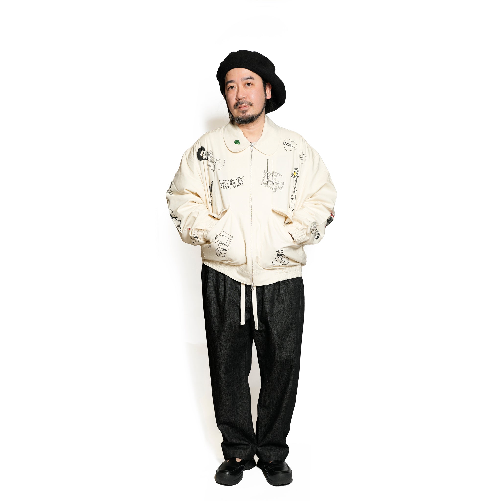 Moniker-3_Jacob Tatoo | Khadi Hand Spun Yarn Handwoven Undyed Flight Jacke | Color:Jacob Tatoo【MONITALY_モニタリー】【KARDO_カルド】