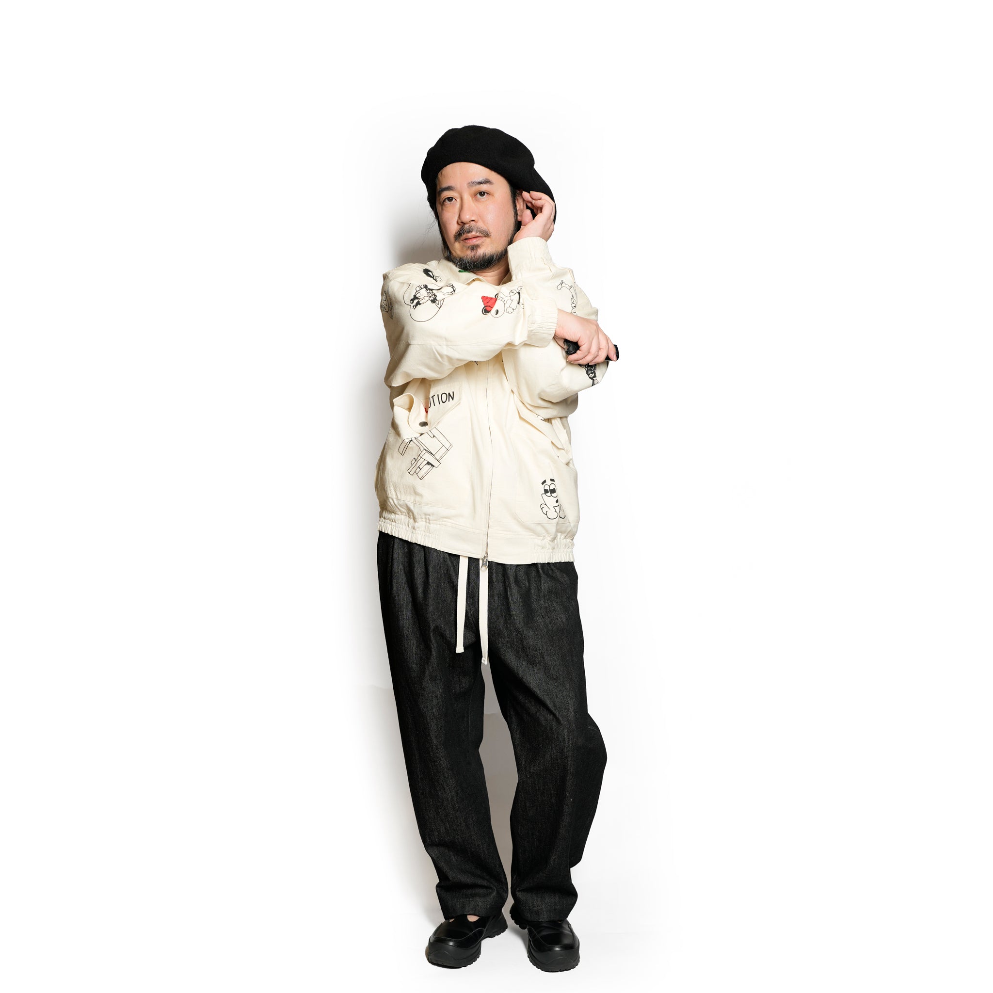 Moniker-3_Jacob Tatoo | Khadi Hand Spun Yarn Handwoven Undyed Flight Jacke | Color:Jacob Tatoo【MONITALY_モニタリー】【KARDO_カルド】