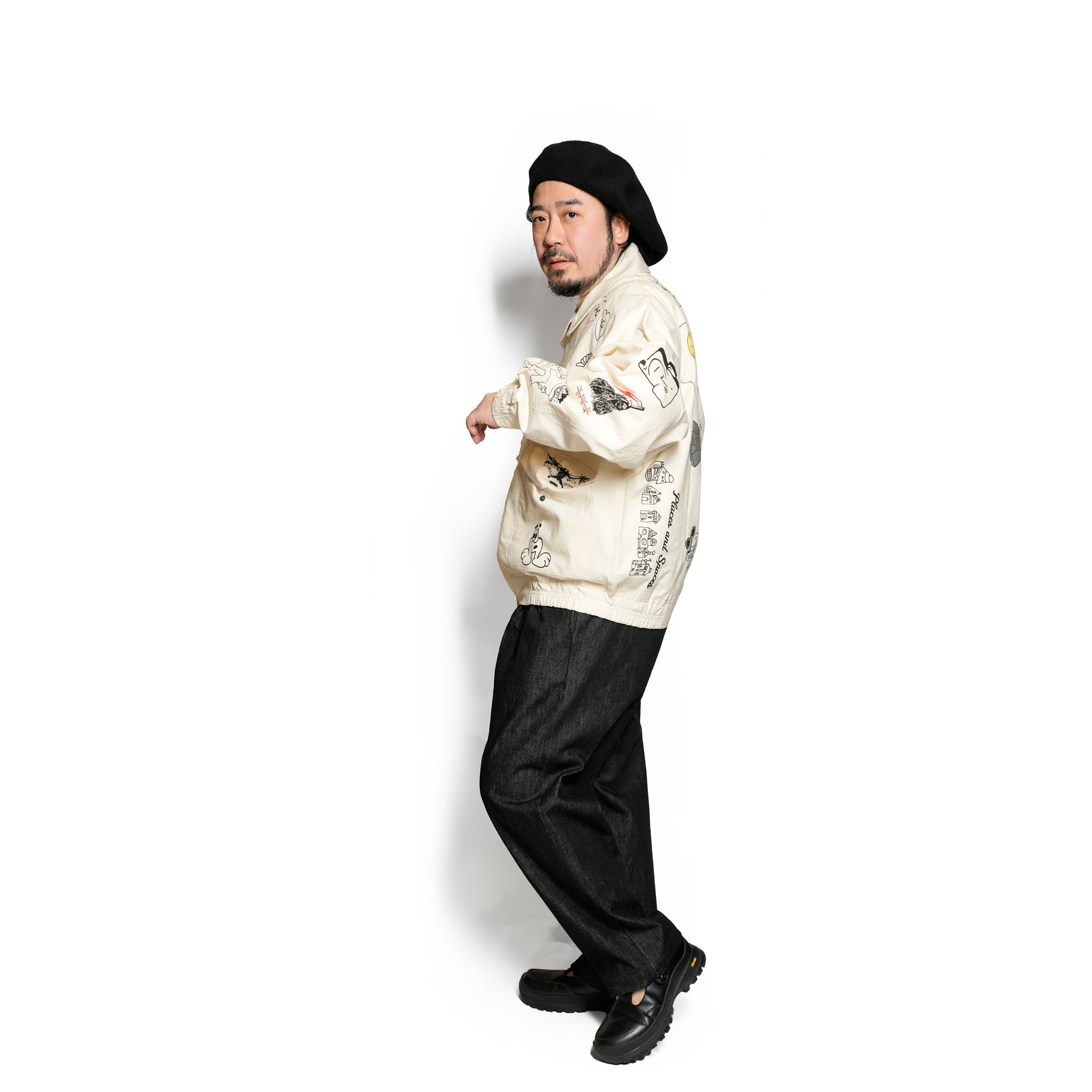Moniker-3_Jacob Tatoo | Khadi Hand Spun Yarn Handwoven Undyed Flight Jacke | Color:Jacob Tatoo【MONITALY_モニタリー】【KARDO_カルド】