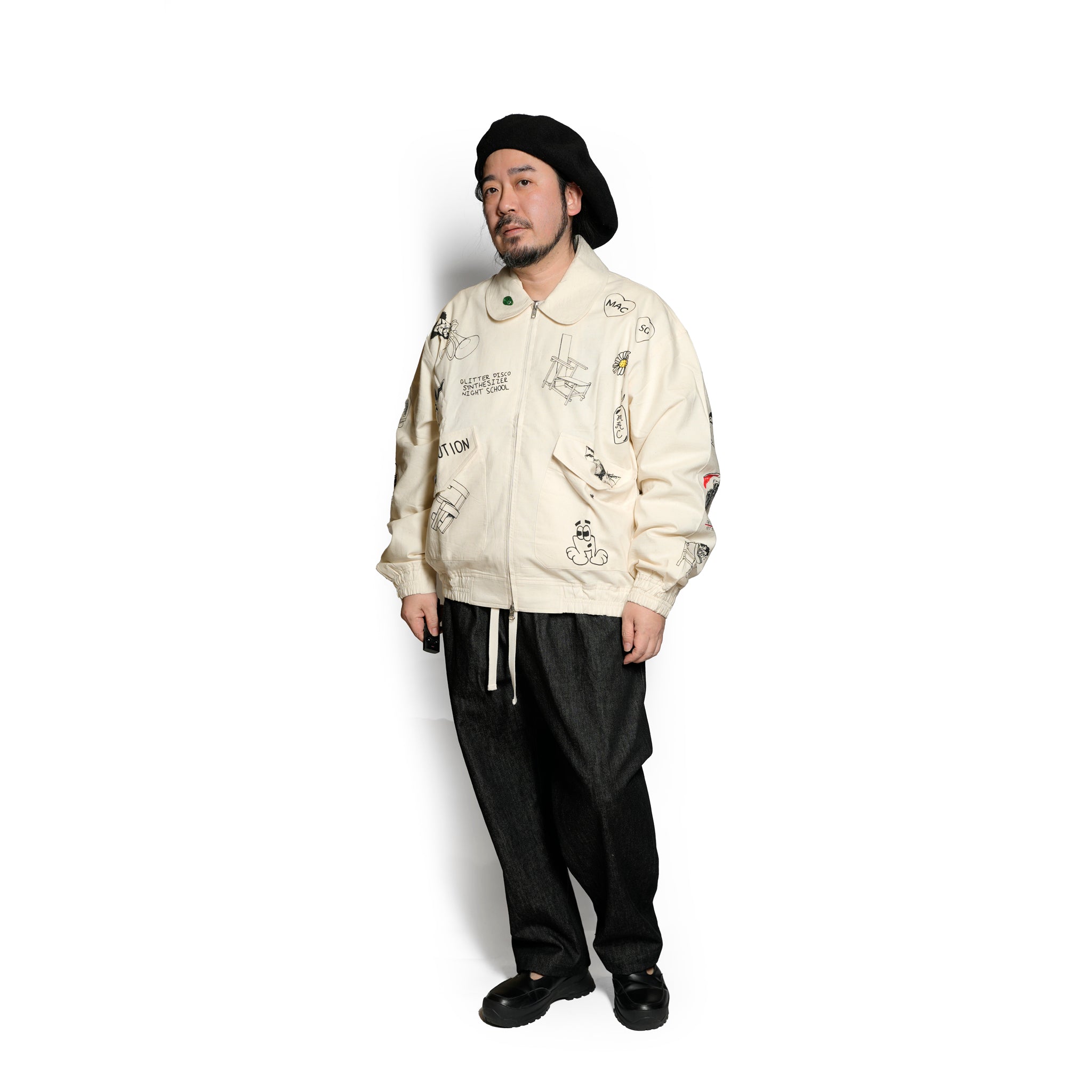 Moniker-3_Jacob Tatoo | Khadi Hand Spun Yarn Handwoven Undyed Flight Jacke | Color:Jacob Tatoo【MONITALY_モニタリー】【KARDO_カルド】