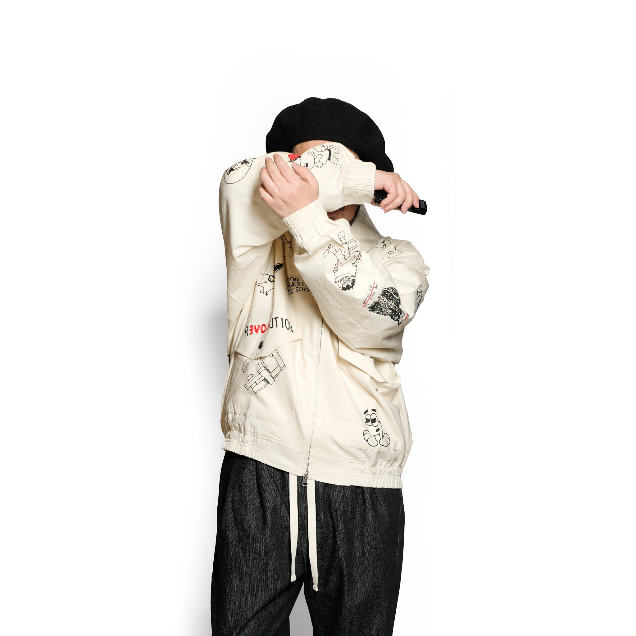 Moniker-3_Jacob Tatoo | Khadi Hand Spun Yarn Handwoven Undyed Flight Jacke | Color:Jacob Tatoo【MONITALY_モニタリー】【KARDO_カルド】