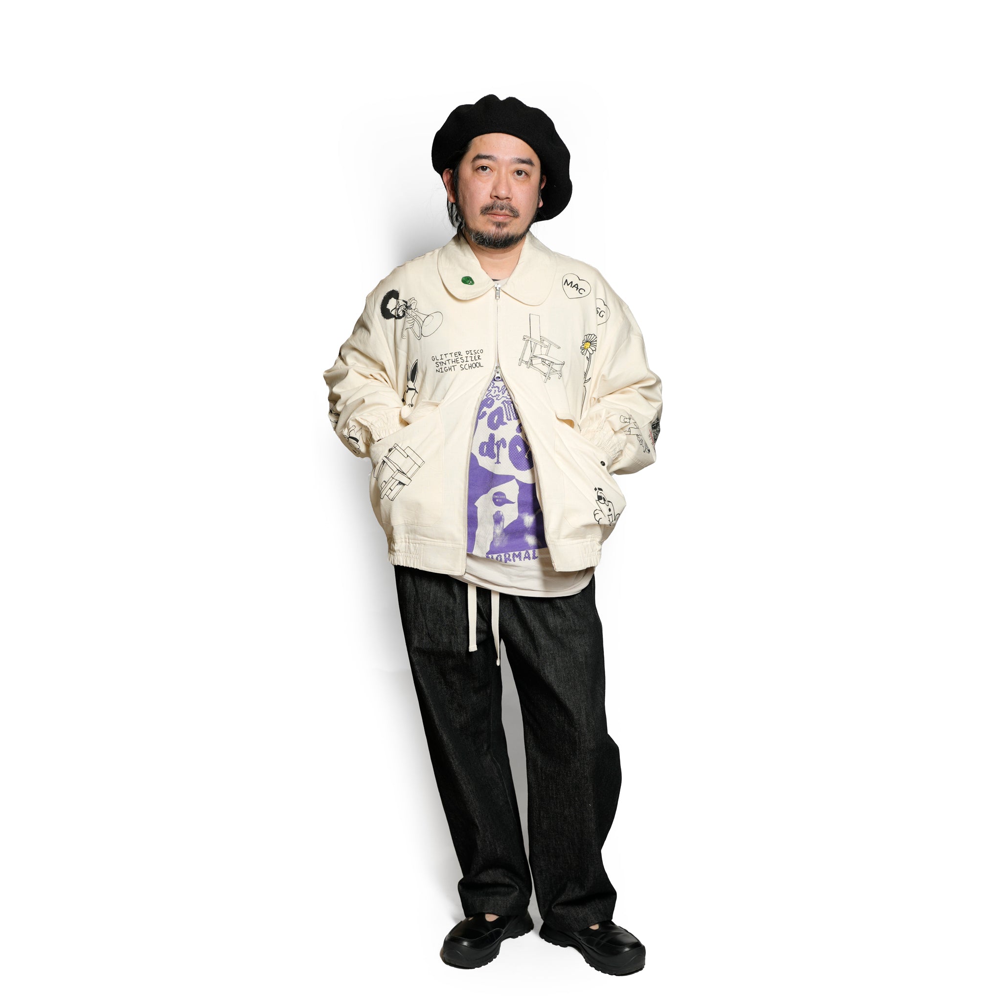 Moniker-3_Jacob Tatoo | Khadi Hand Spun Yarn Handwoven Undyed Flight Jacke | Color:Jacob Tatoo【MONITALY_モニタリー】【KARDO_カルド】
