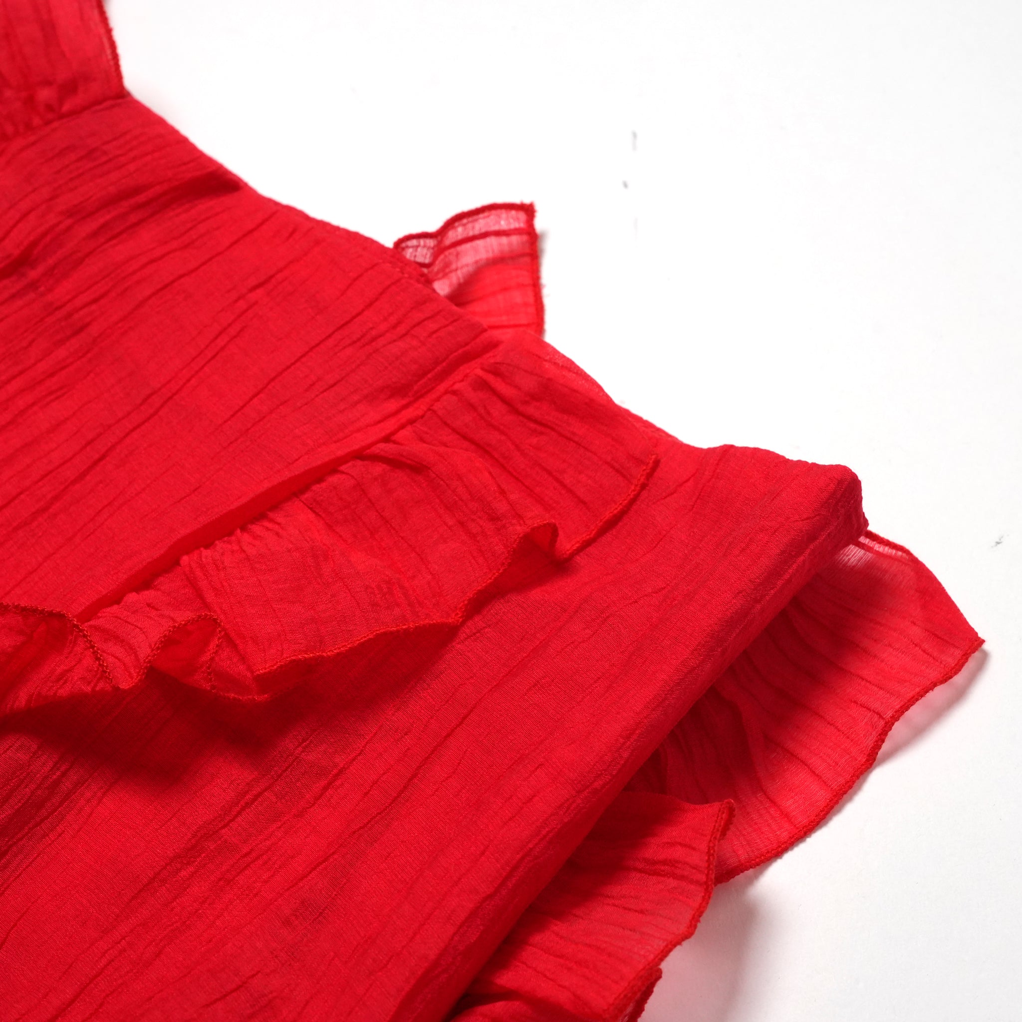 Wynn Flounced Midi Skirt | Color_Red | No_32GH01SKG147RED_RED【GHOSPELL_ゴスペル】