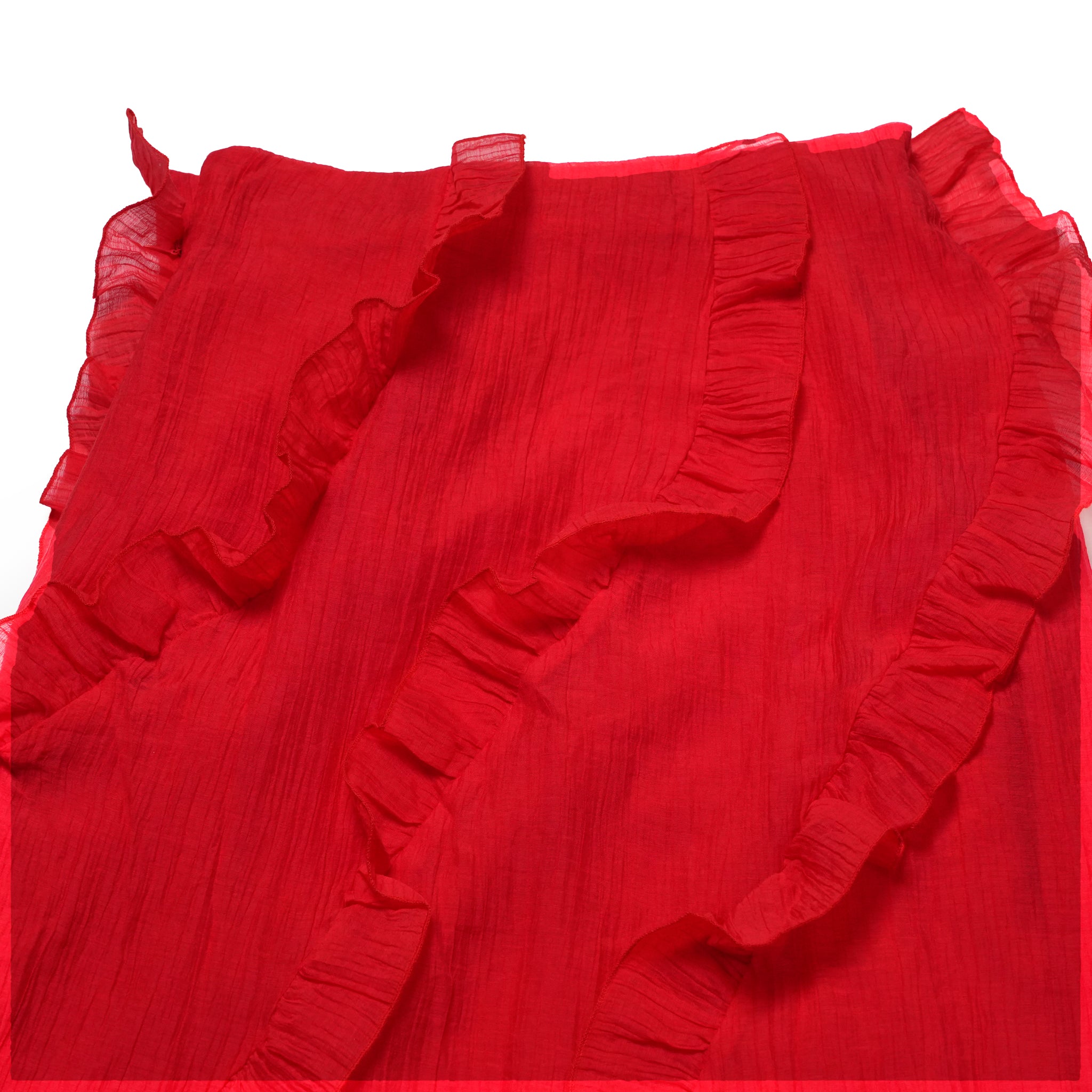 Wynn Flounced Midi Skirt | Color_Red | No_32GH01SKG147RED_RED【GHOSPELL_ゴスペル】