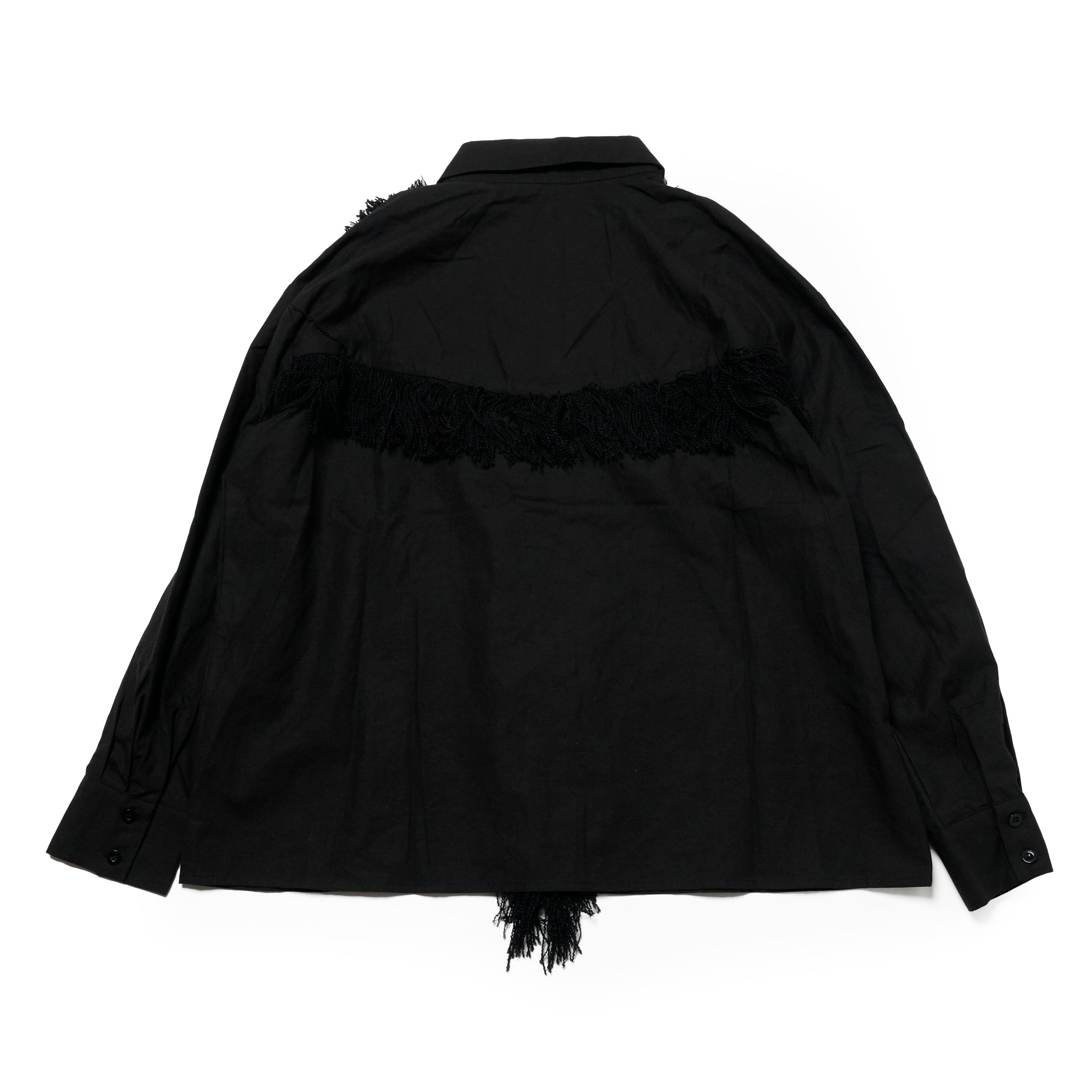 Georgie Fringe Shirt | Color_Black | No_32GH01BLG366BLK_BLACK【GHOSPELL_ゴスペル】