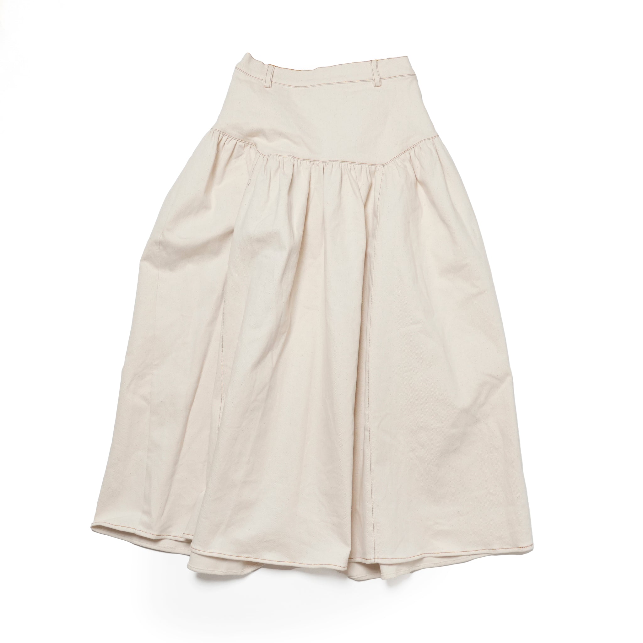 Quincey Drill Midi Skirt | Color_Ivory | No_32GH01SKG146IVO_IVORY【GHOSPELL_ゴスペル】
