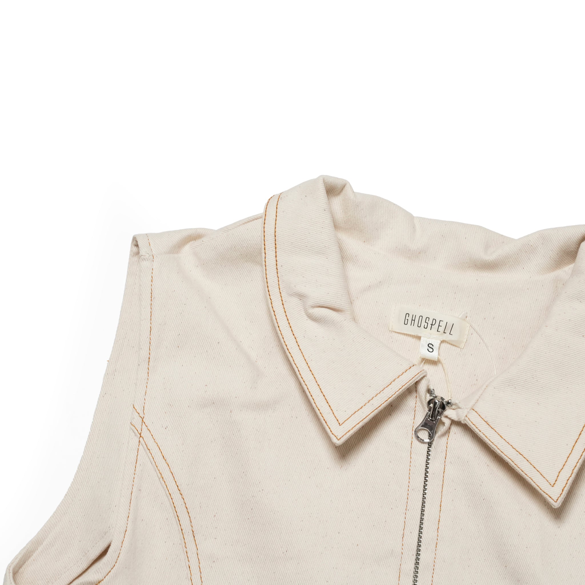 Quincey Drill Top | Color_Ivory | No_32GH01TOG394IVO_IVORY【GHOSPELL_ゴスペル】