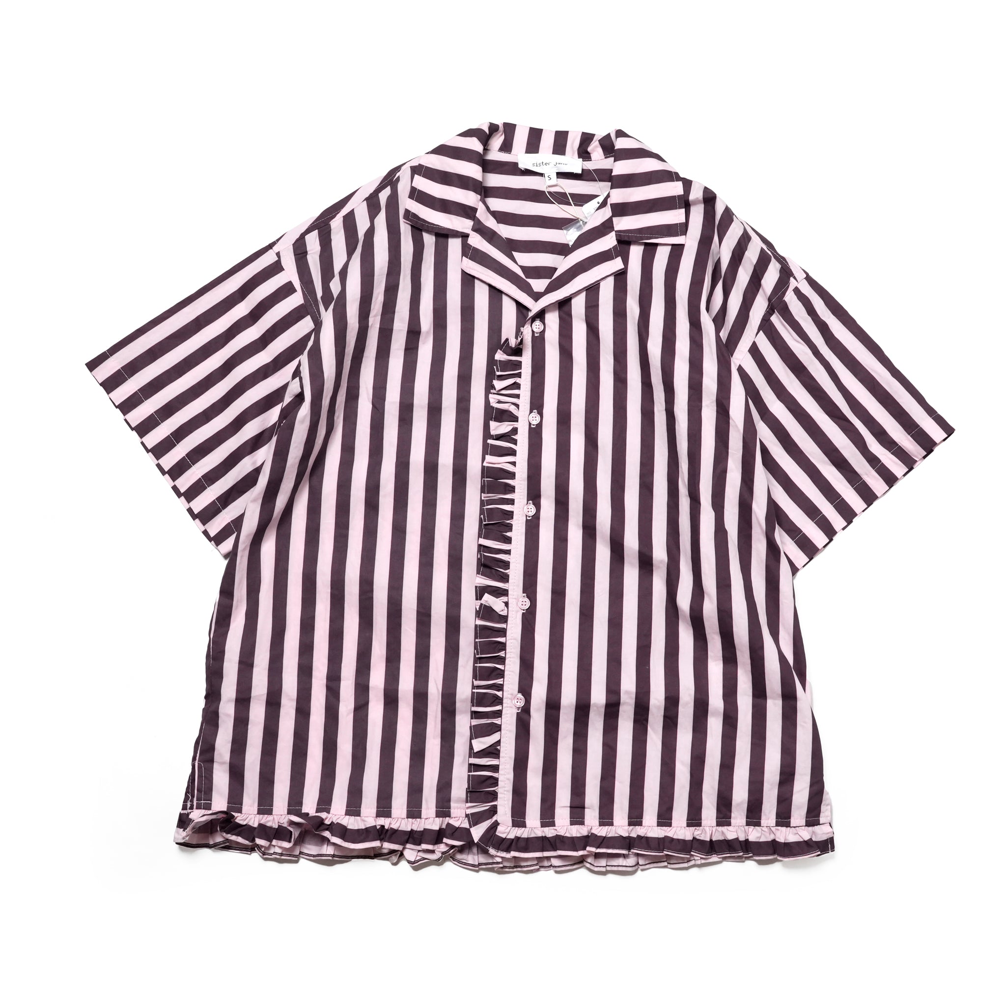 Deck Stripe Revere Collar Shirt | Color_Pink | No_32SM01BLM163PNK_PINK【SISTER JANE_シスタージェーン】